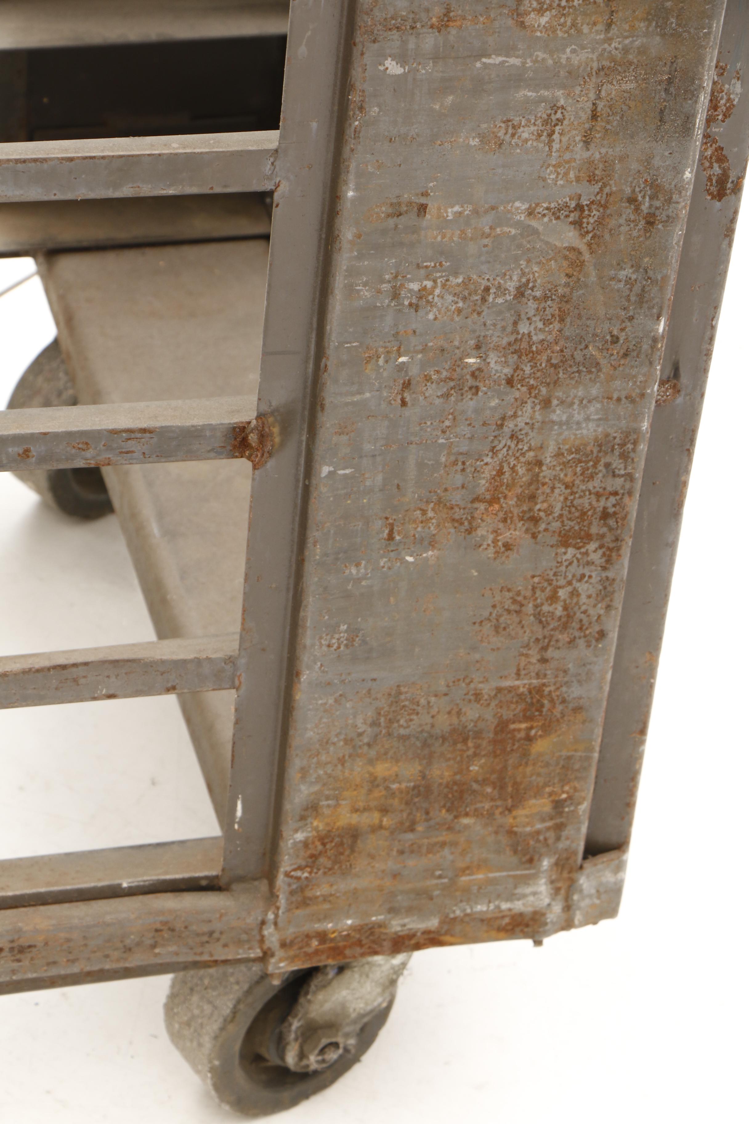 Vintage Rolling Industrial Bread Cart EBTH