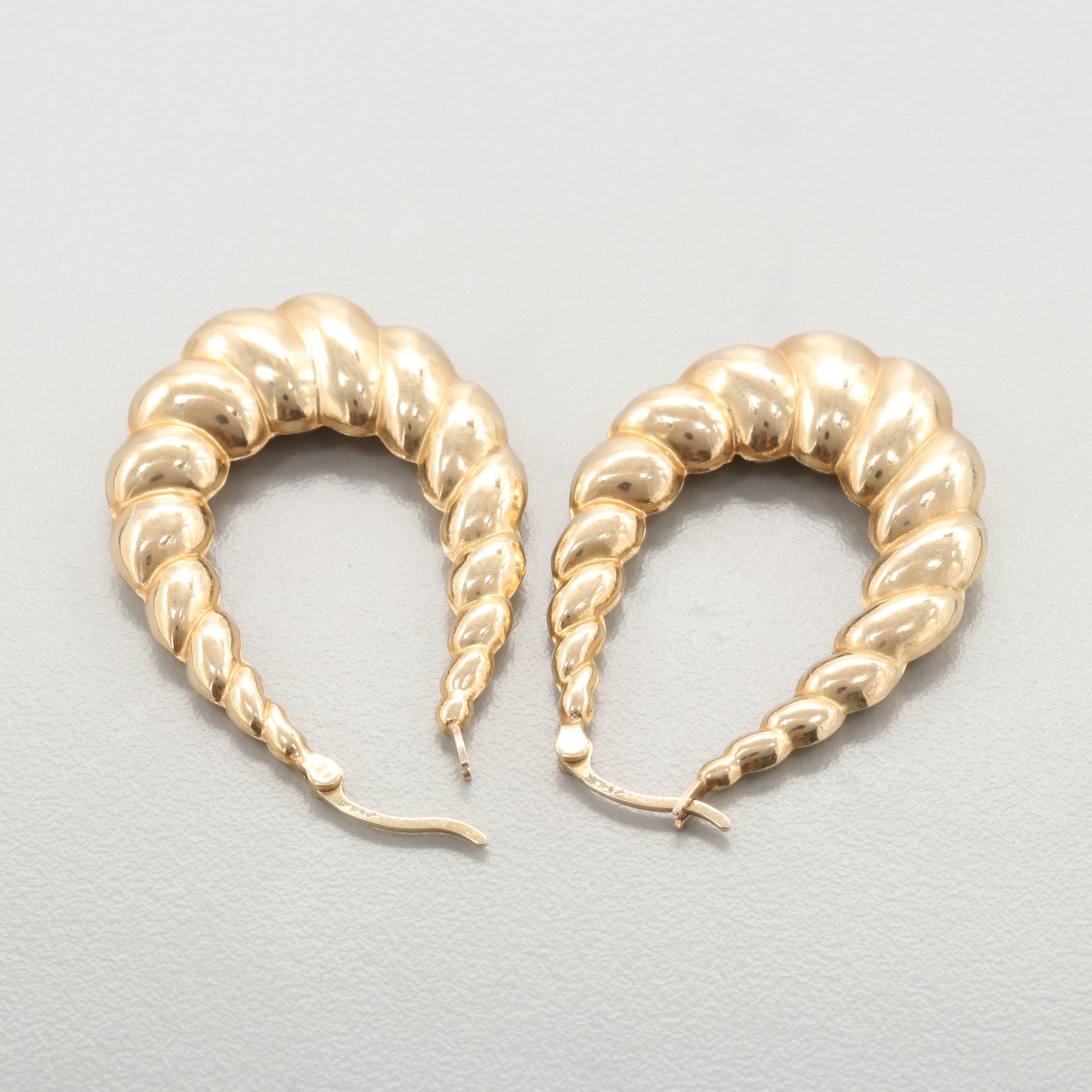 10K Yellow Gold Shrimp Earrings EBTH