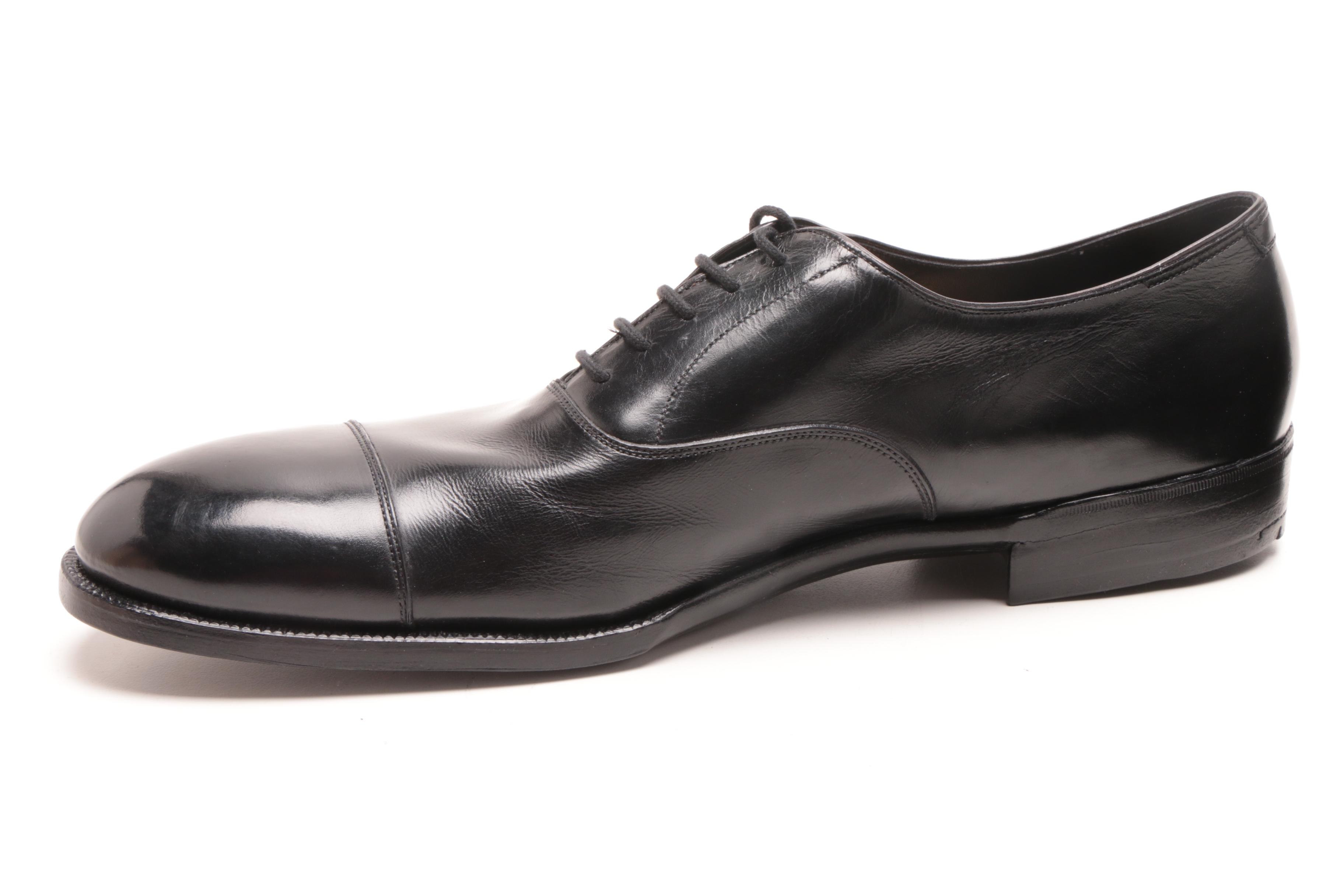 John Lobb Bespoke Black Leather Oxfords EBTH