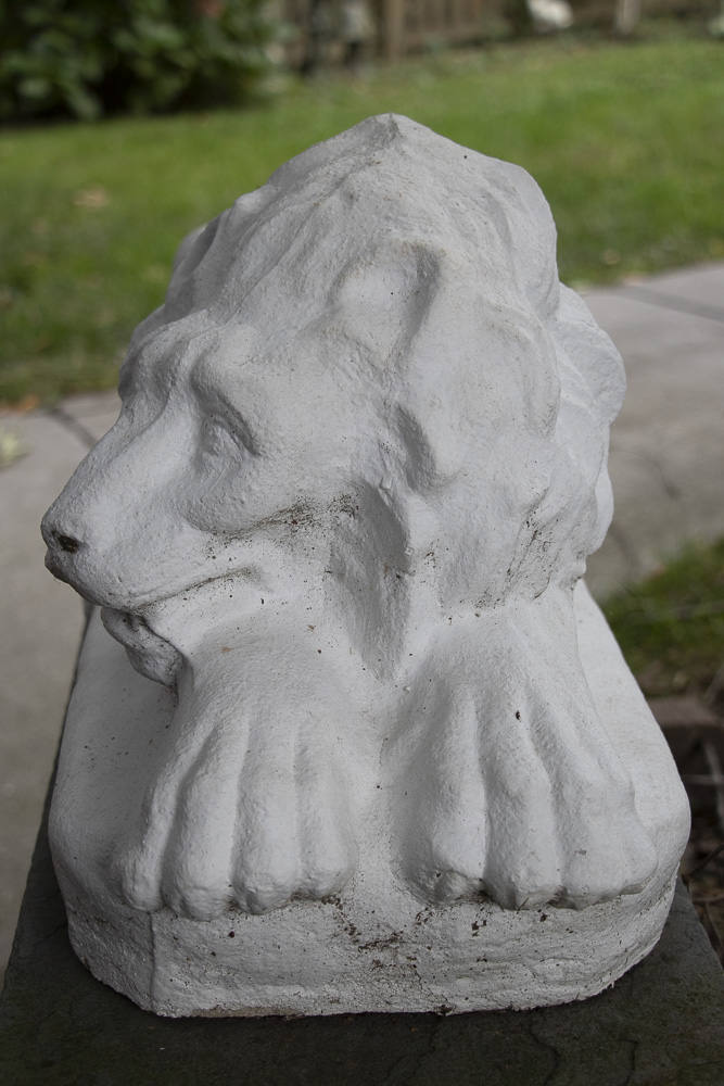 Concrete Lion Garden Statue Pair EBTH