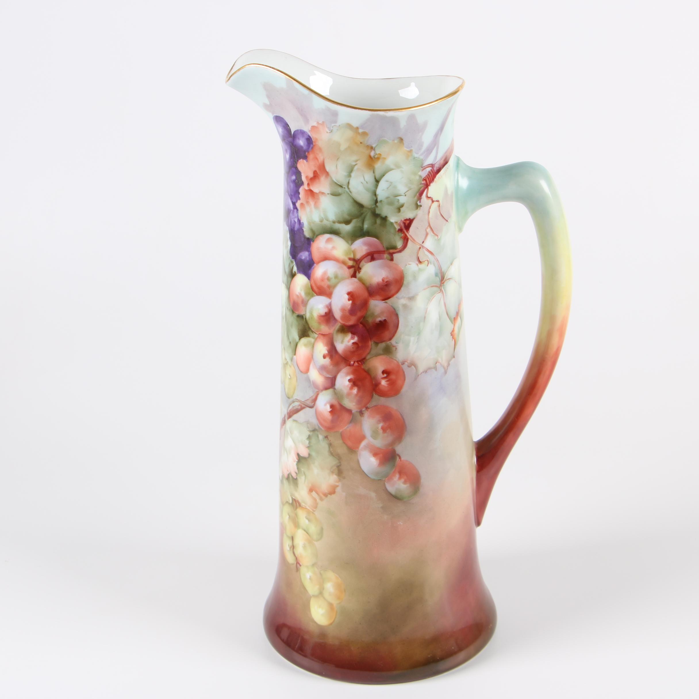 Jean Pouyat Limoges Pitcher with Porcelain Powder Boxes EBTH