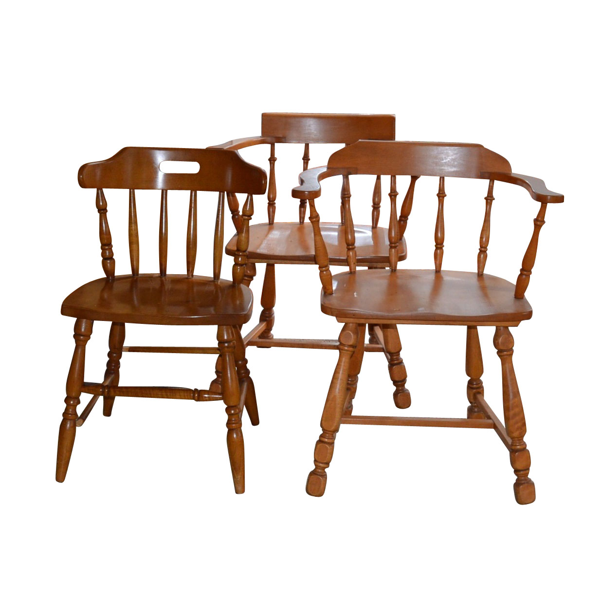 Three Vintage Maple Chairs EBTH