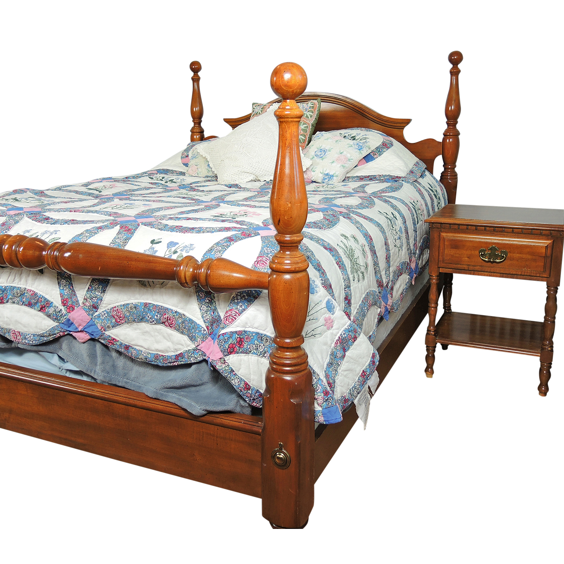 Federal Style Four Poster Bed With Nightstand By Sumter Cabinet Company