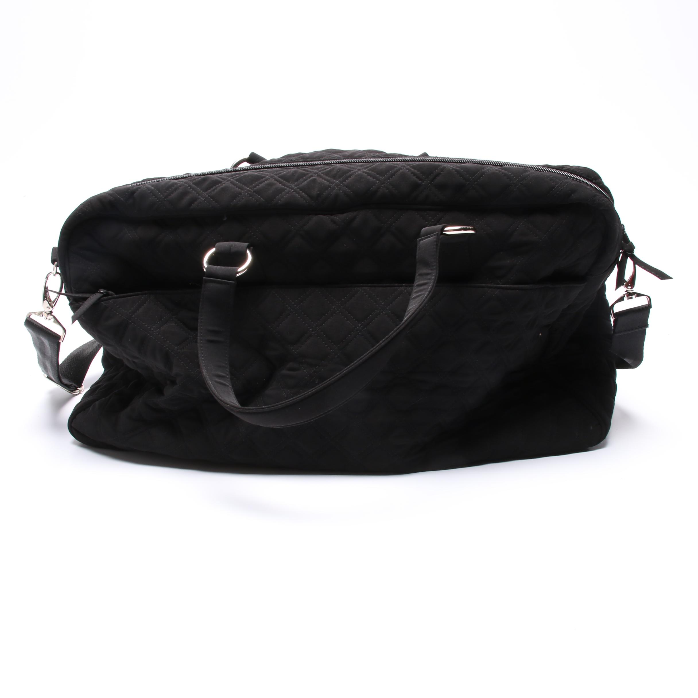vera-bradley-black-quilted-weekender-bag-ebth