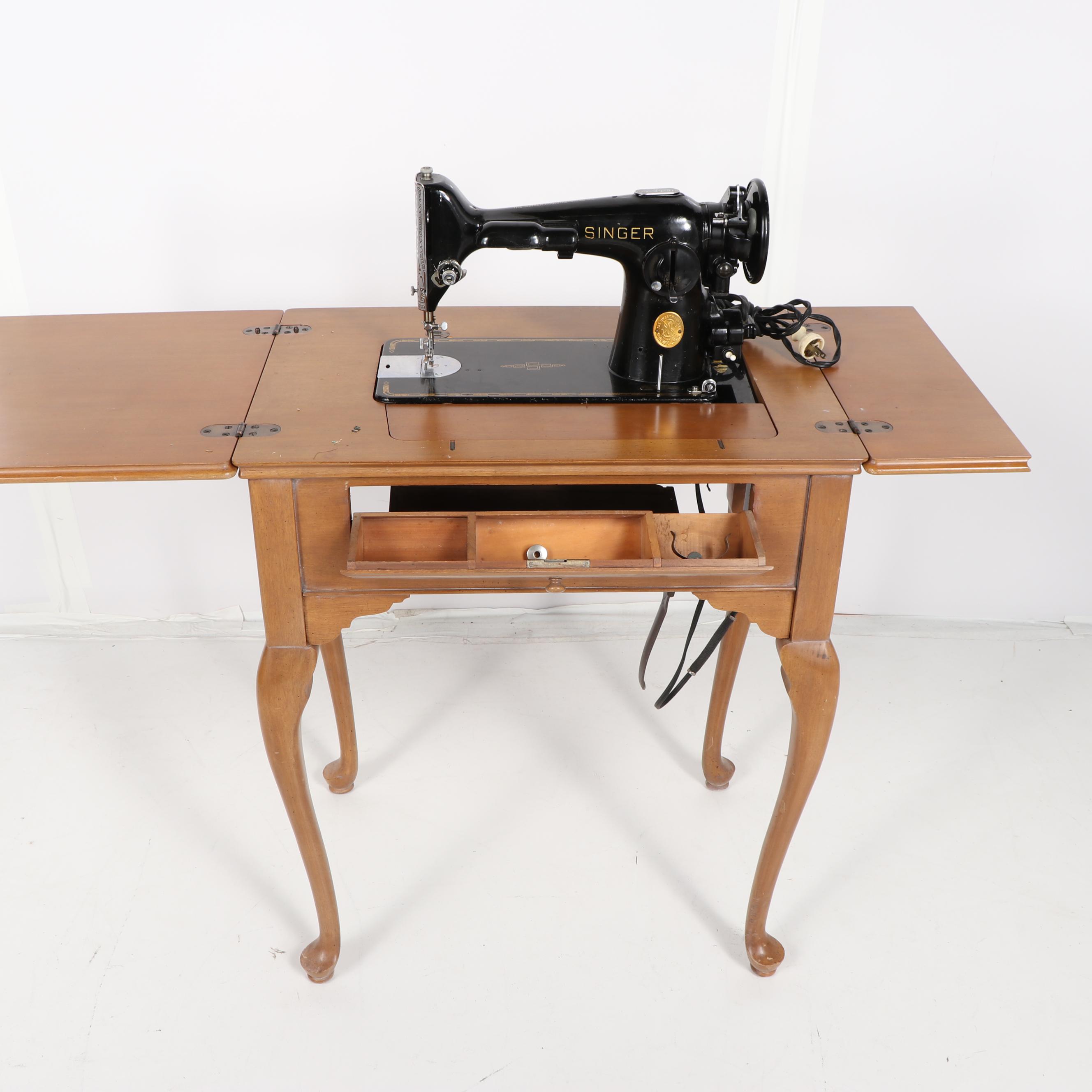 Singer Model 201 Sewing Machine Table, 1946 EBTH
