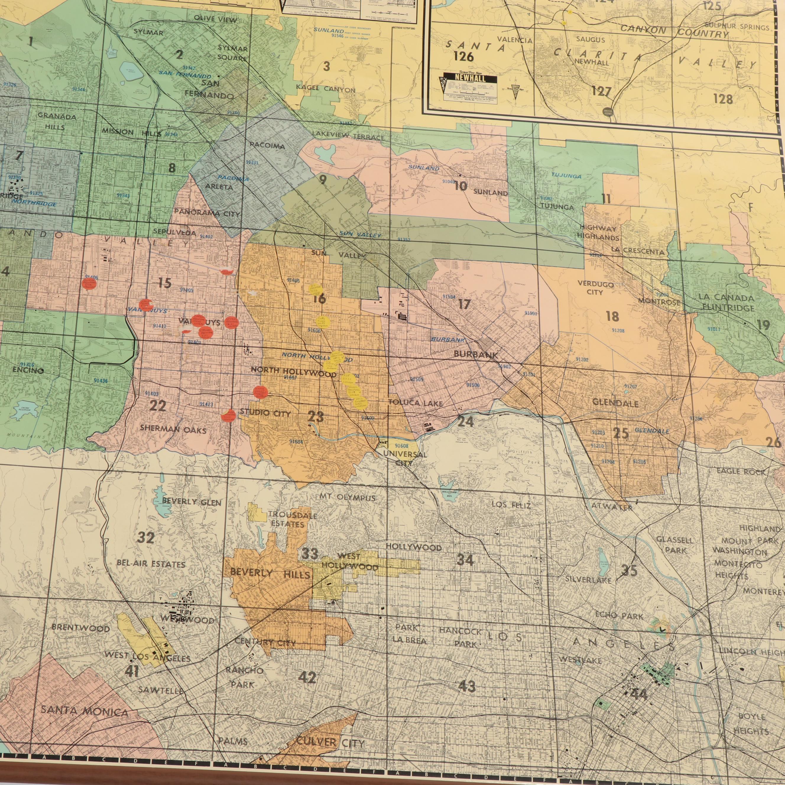 Thomas Bros. "70 Series" Wall Map of the San Fernando ...