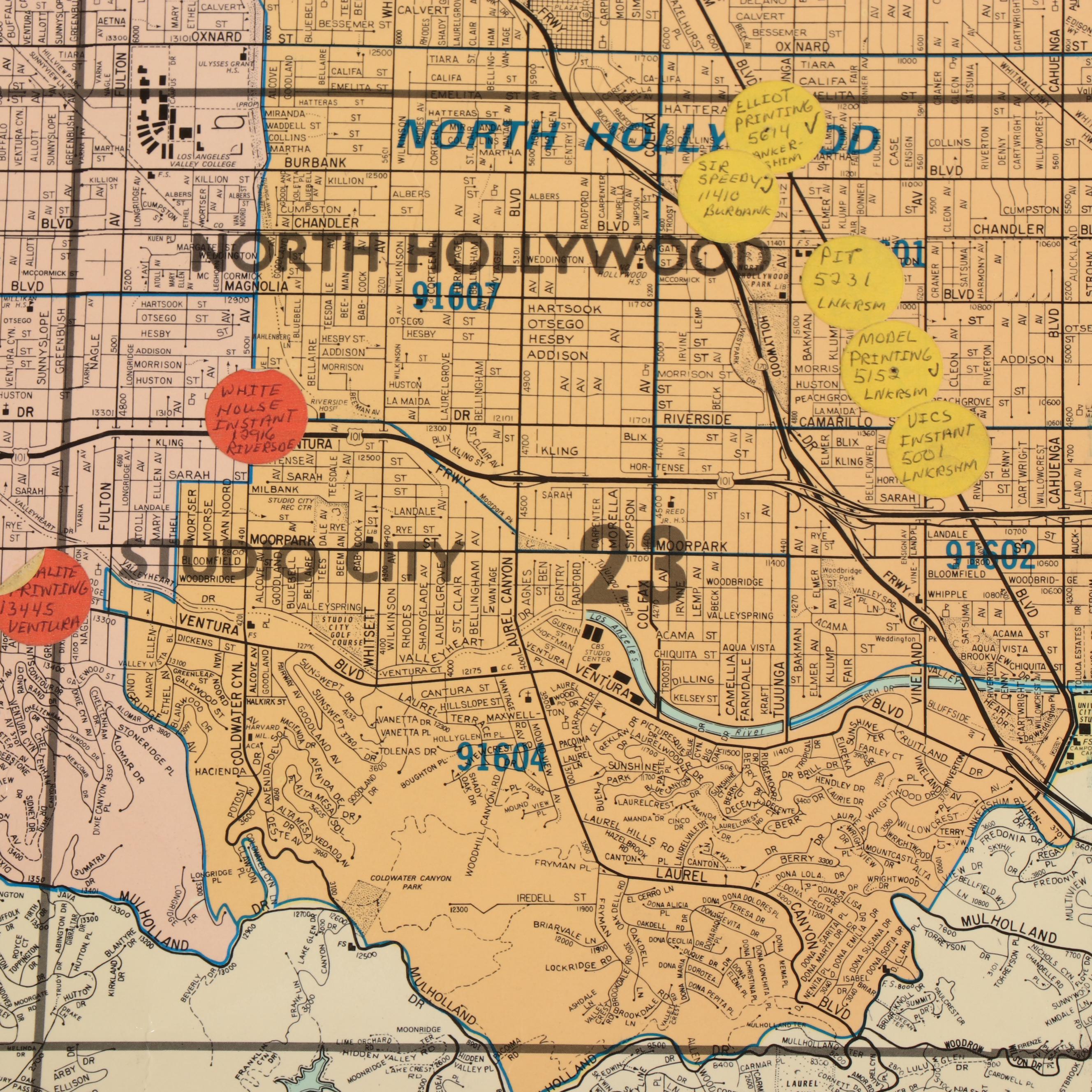 Thomas Bros. "70 Series" Wall Map of the San Fernando ...