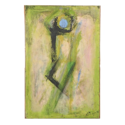 Oil Painting in the Manner of Pierre Alechinsky Oil Painting in the Manner of Pierre Alechinsky