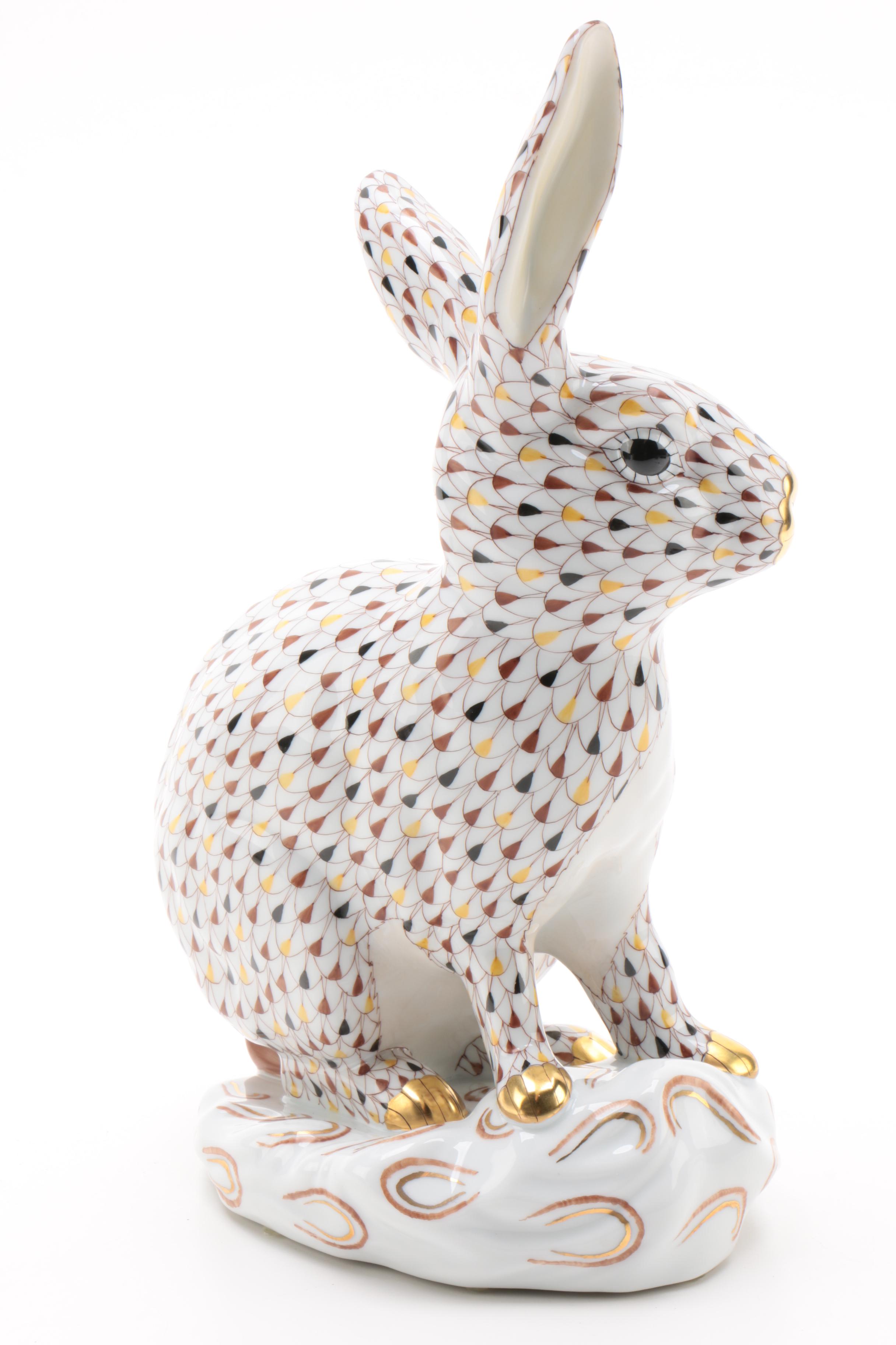 Herend Limited Edition "Large Rabbit" Porcelain Figurine EBTH
