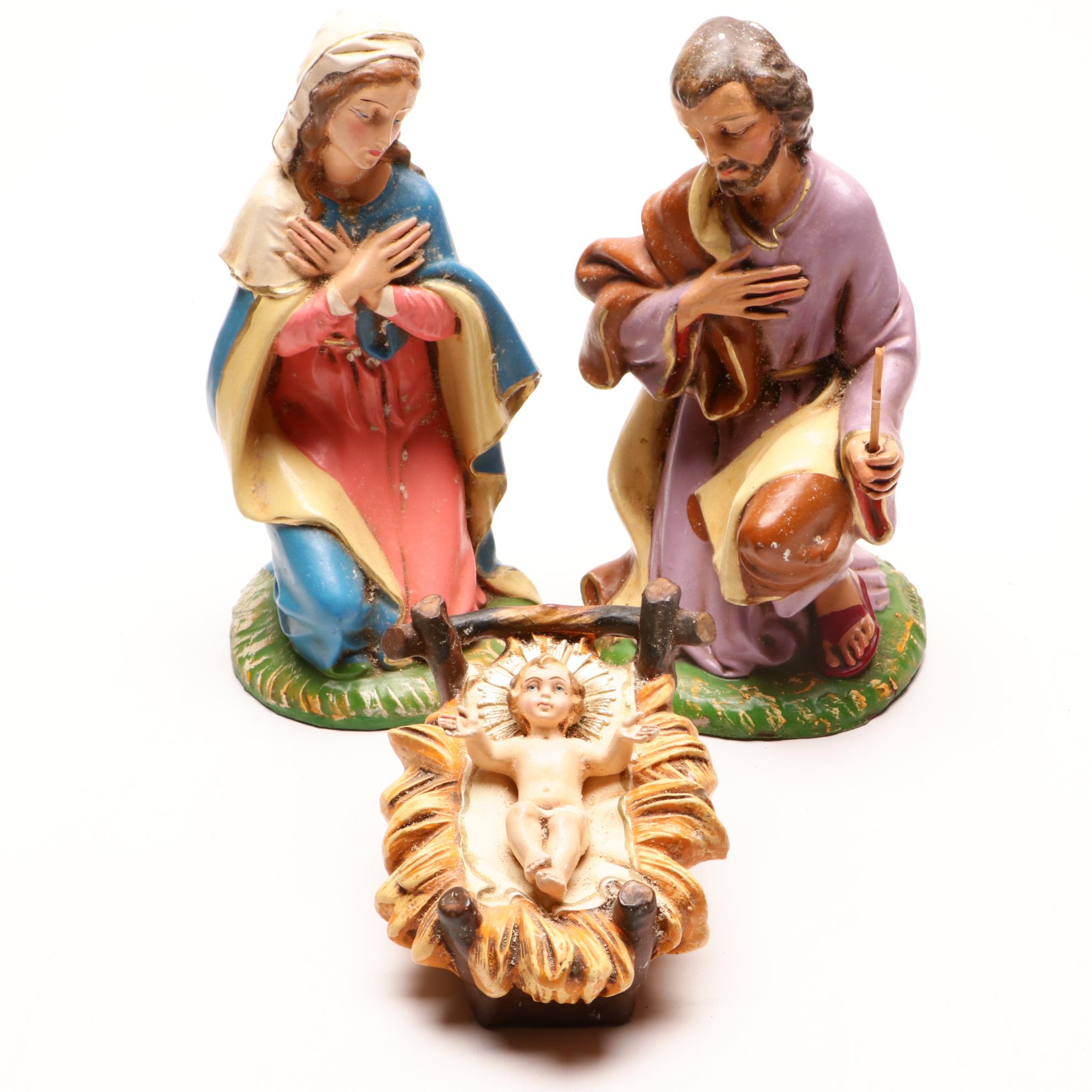 Italian PapierMâché Nativity Scene Figurines EBTH