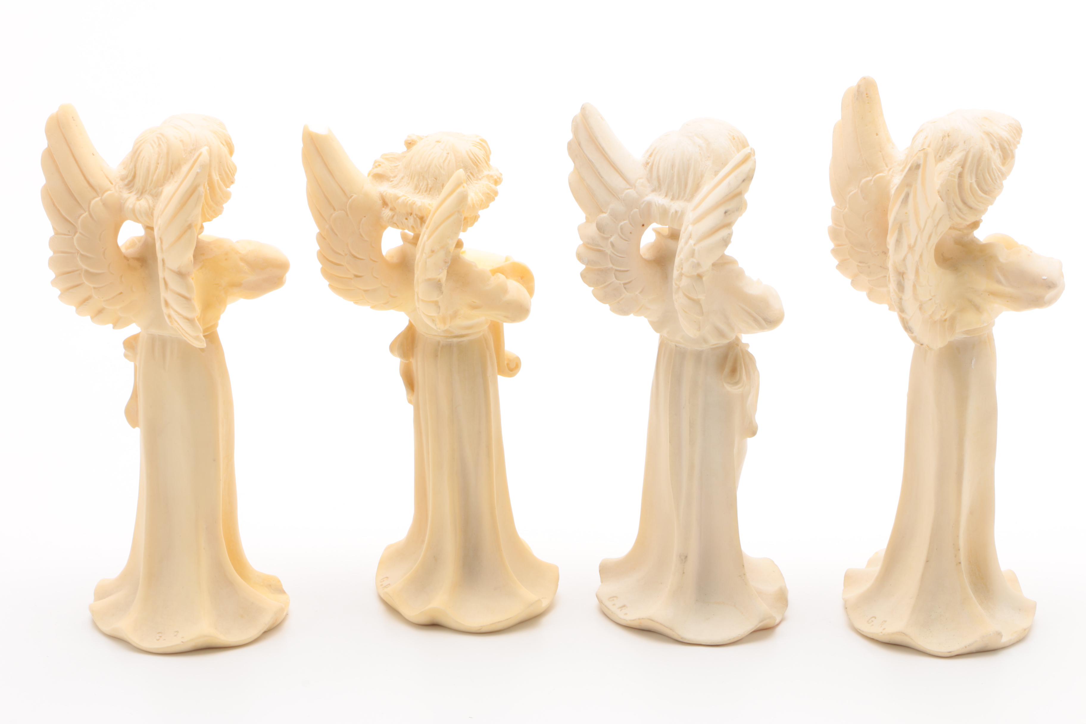 Italian Alabaster Figurines of Angels with Musical Instruments EBTH