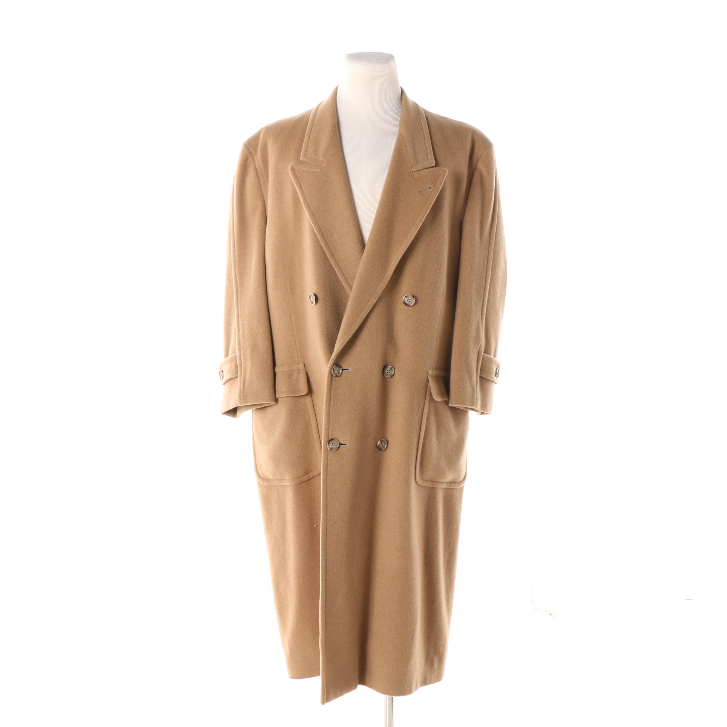Men S Huntington Camel Hair Blend Double Breasted Overcoat Ebth