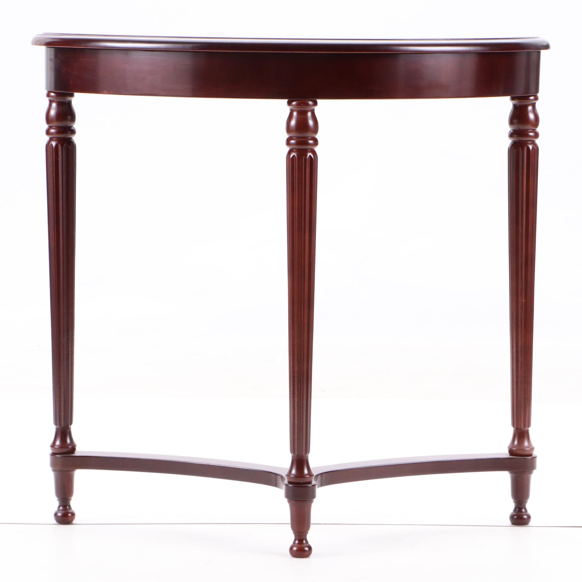 Federal Style Mahogany Demilune Entry Table by The Bombay Company EBTH