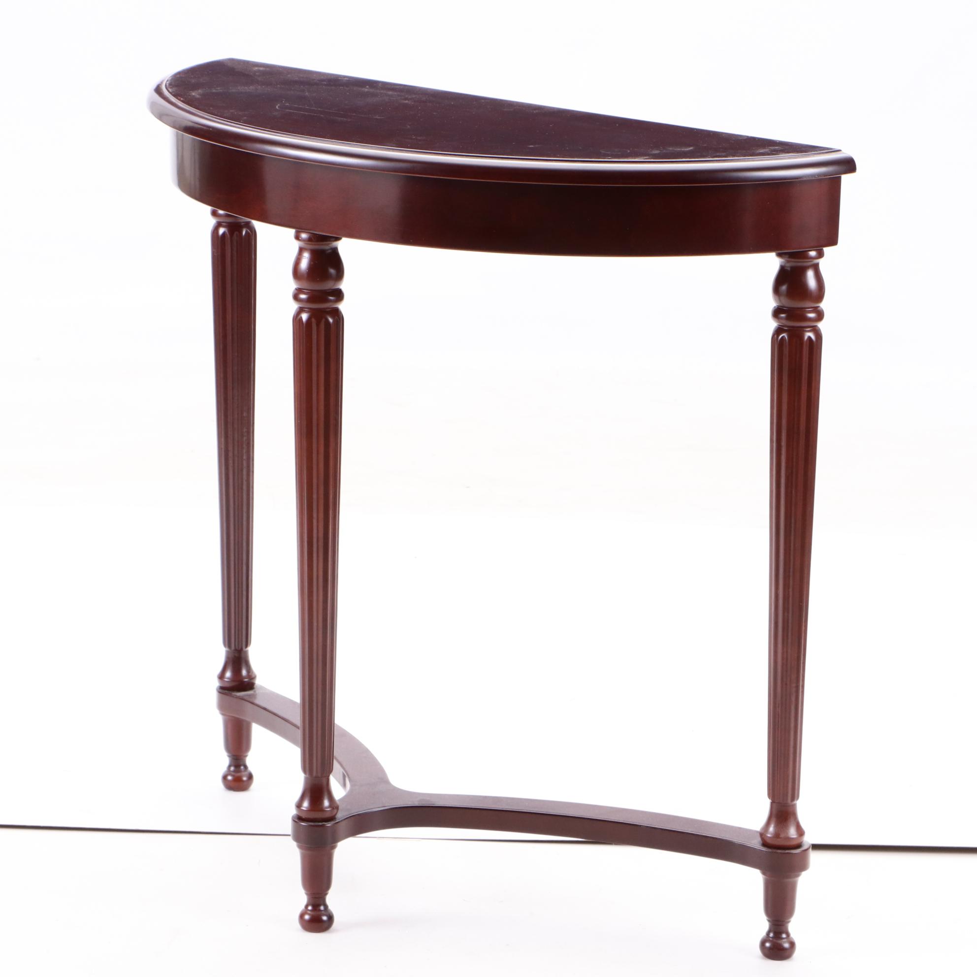 Federal Style Mahogany Demilune Entry Table by The Bombay Company EBTH
