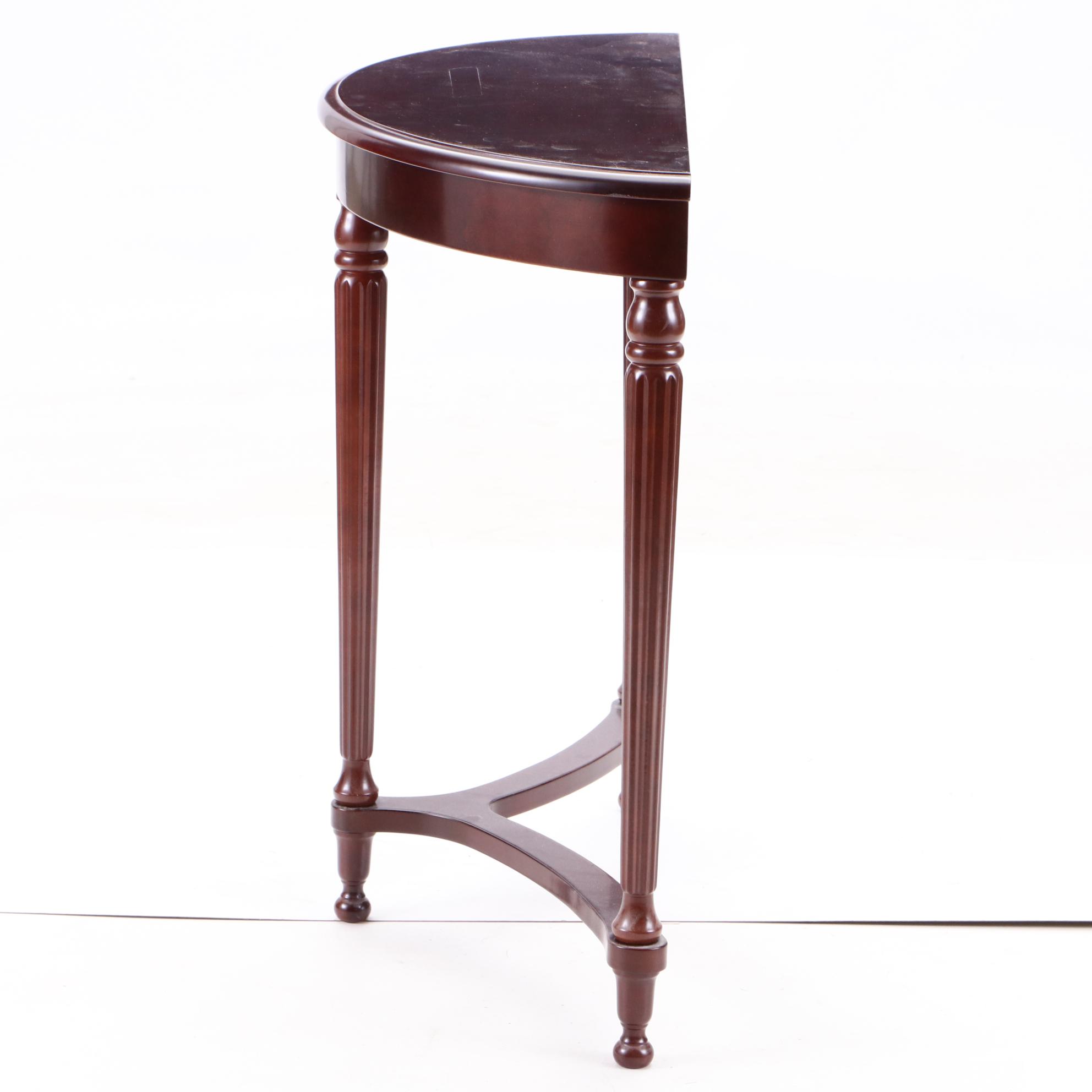 Federal Style Mahogany Demilune Entry Table by The Bombay Company EBTH