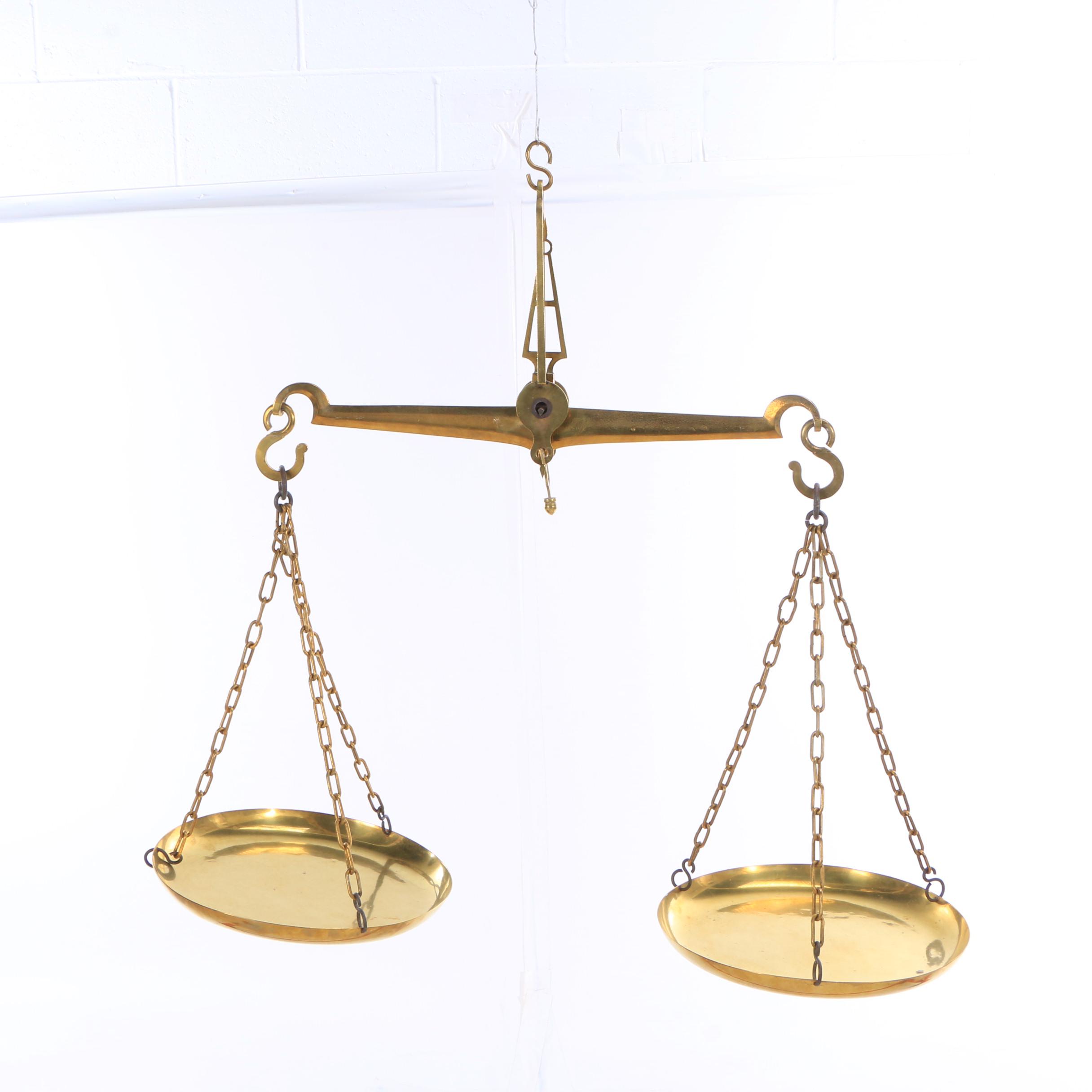 Hanging Brass Balance Scale EBTH
