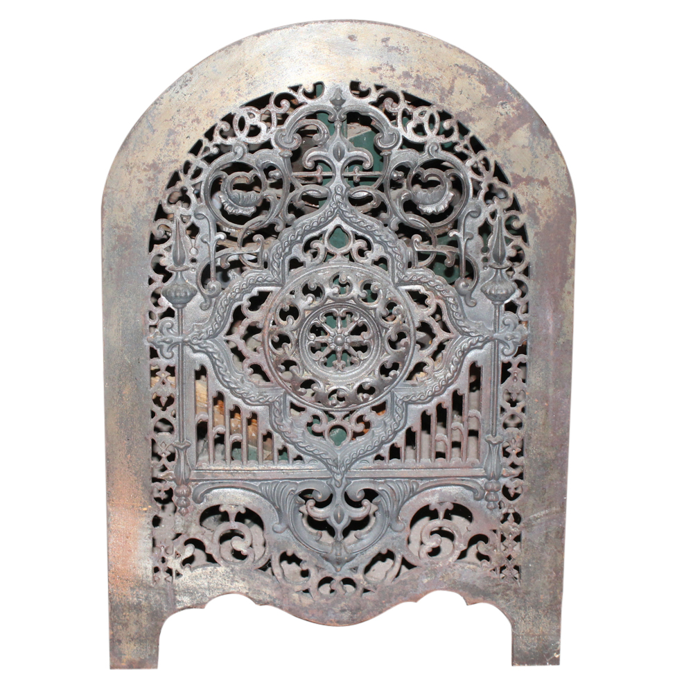 Antique Iron Fireplace Summer Cover Ebth
