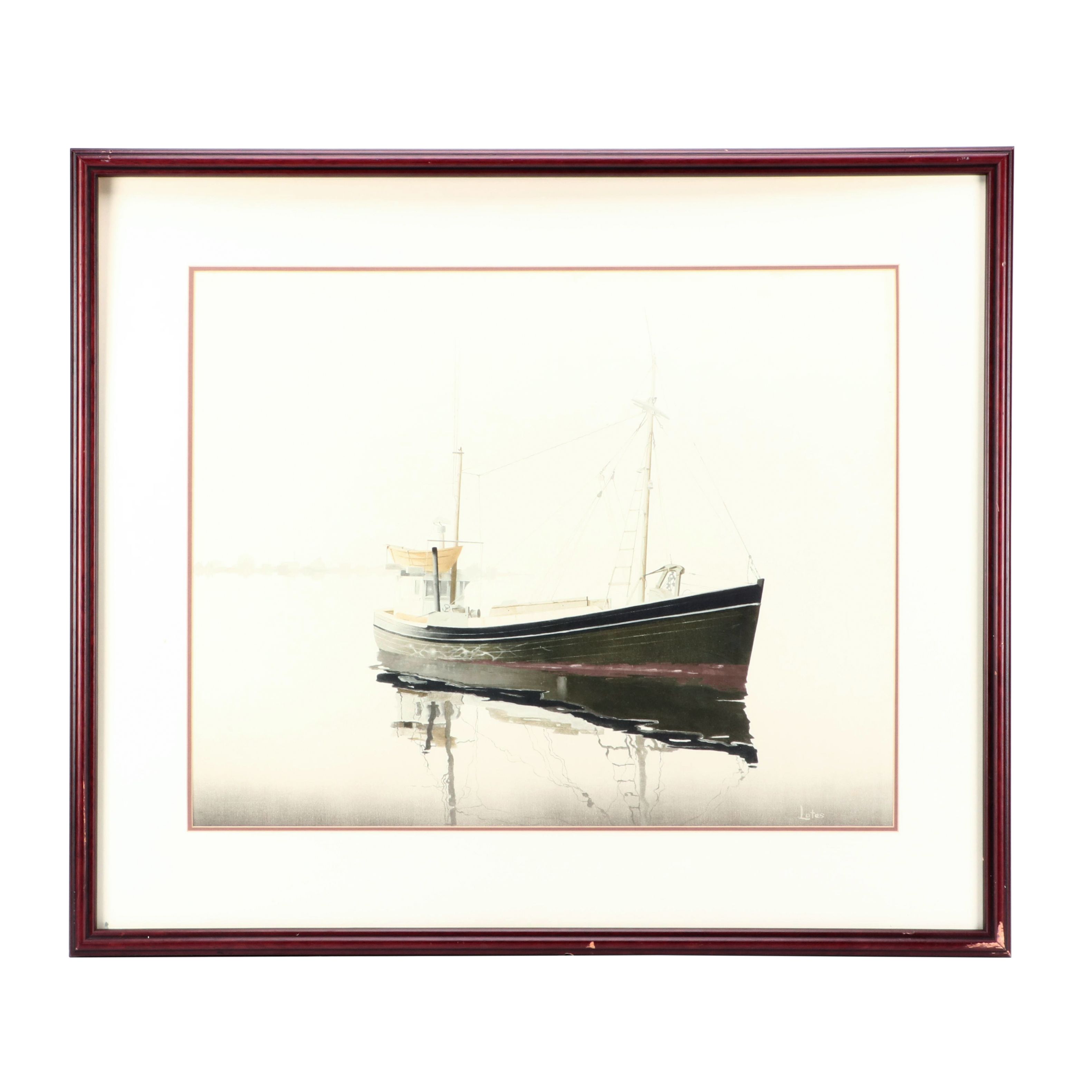 Giclee Print after John Lutes Jr. of Fishing Boat EBTH