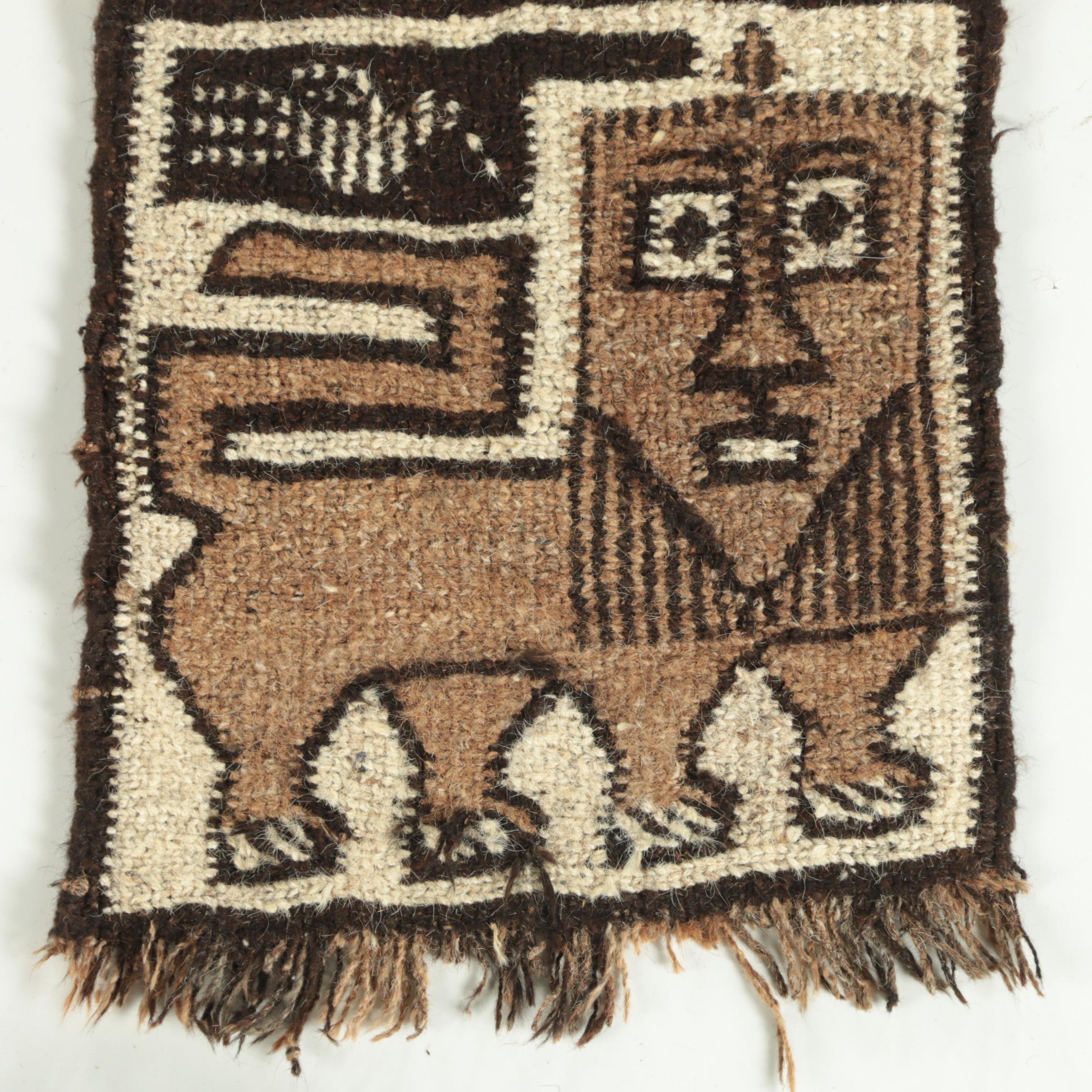 Handwoven Ethiopian Pictorial Wool Carpet Runner and Floor Mat EBTH