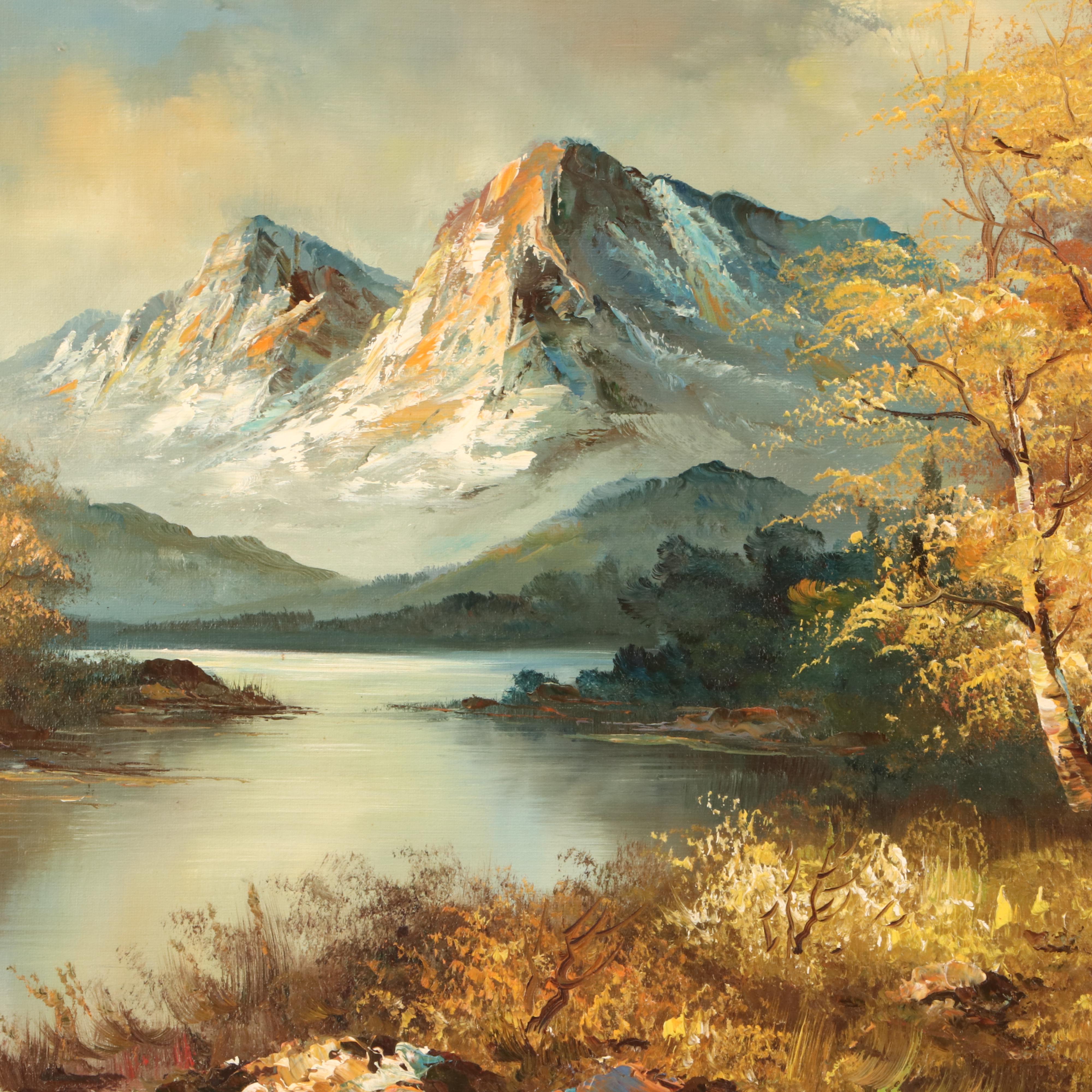 Antonio Oil Painting of Mountain Landscape | EBTH