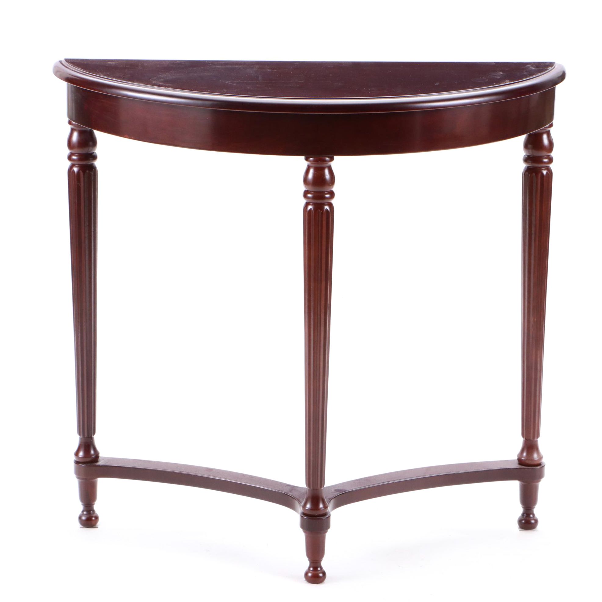 Federal Style Mahogany Demilune Entry Table by The Bombay Company EBTH