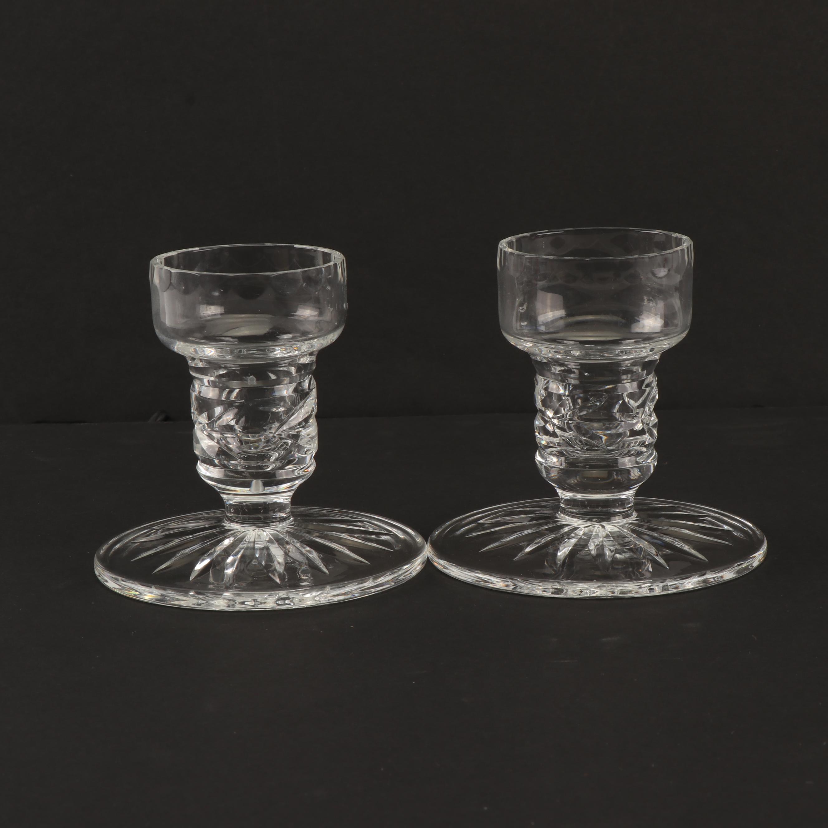 Galway "Clifden" Crystal Candle Holders EBTH
