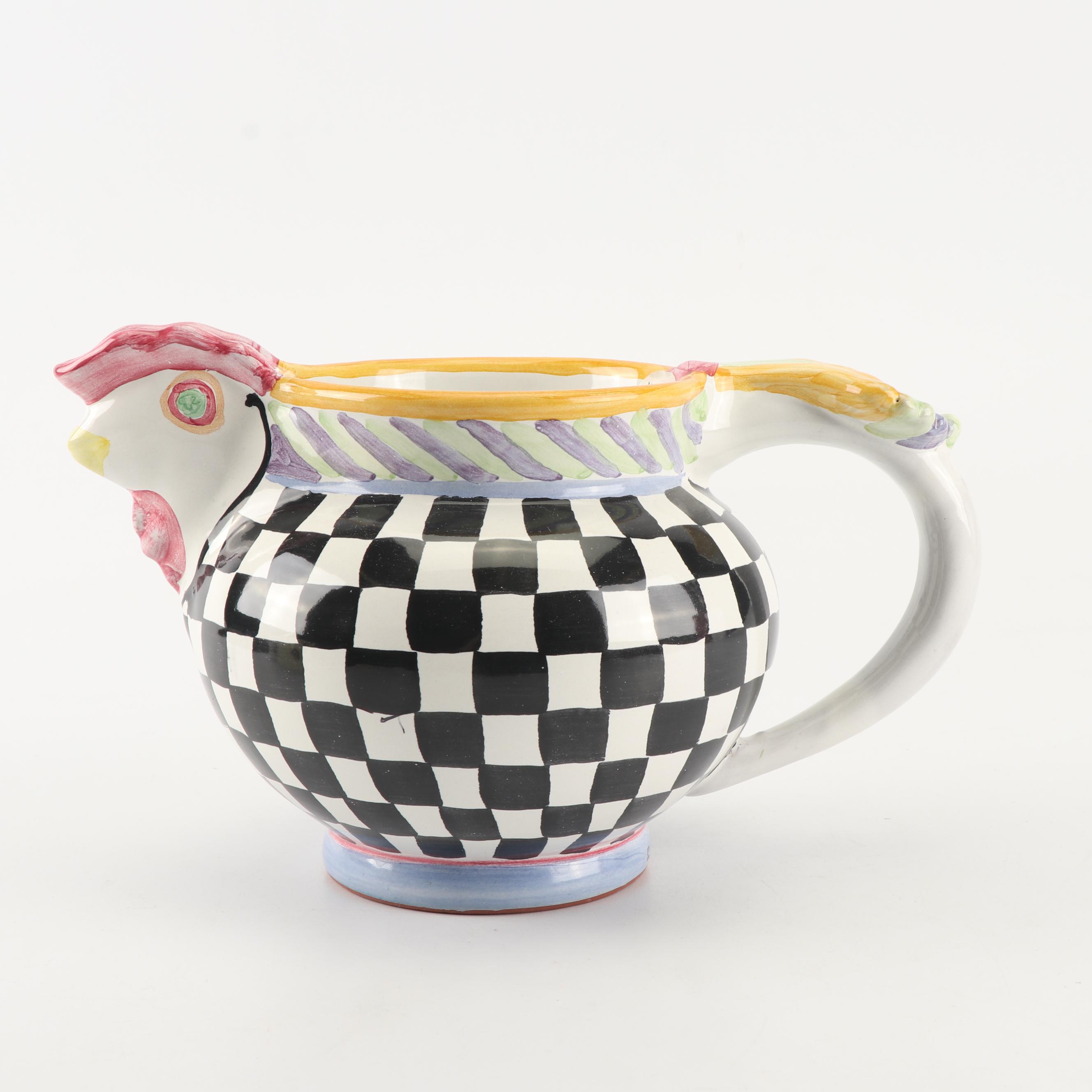 MacKenzieChilds "Piccadilly" Chicken Pitcher EBTH