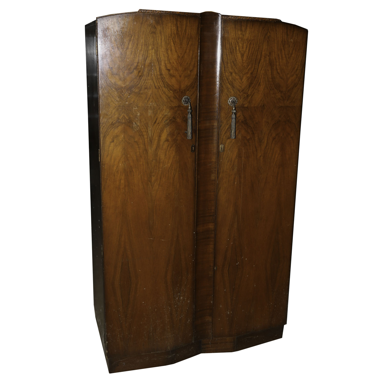 Burl Wood Art Nouveau Wardrobe By Shrager Masterpiece Furniture Ebth