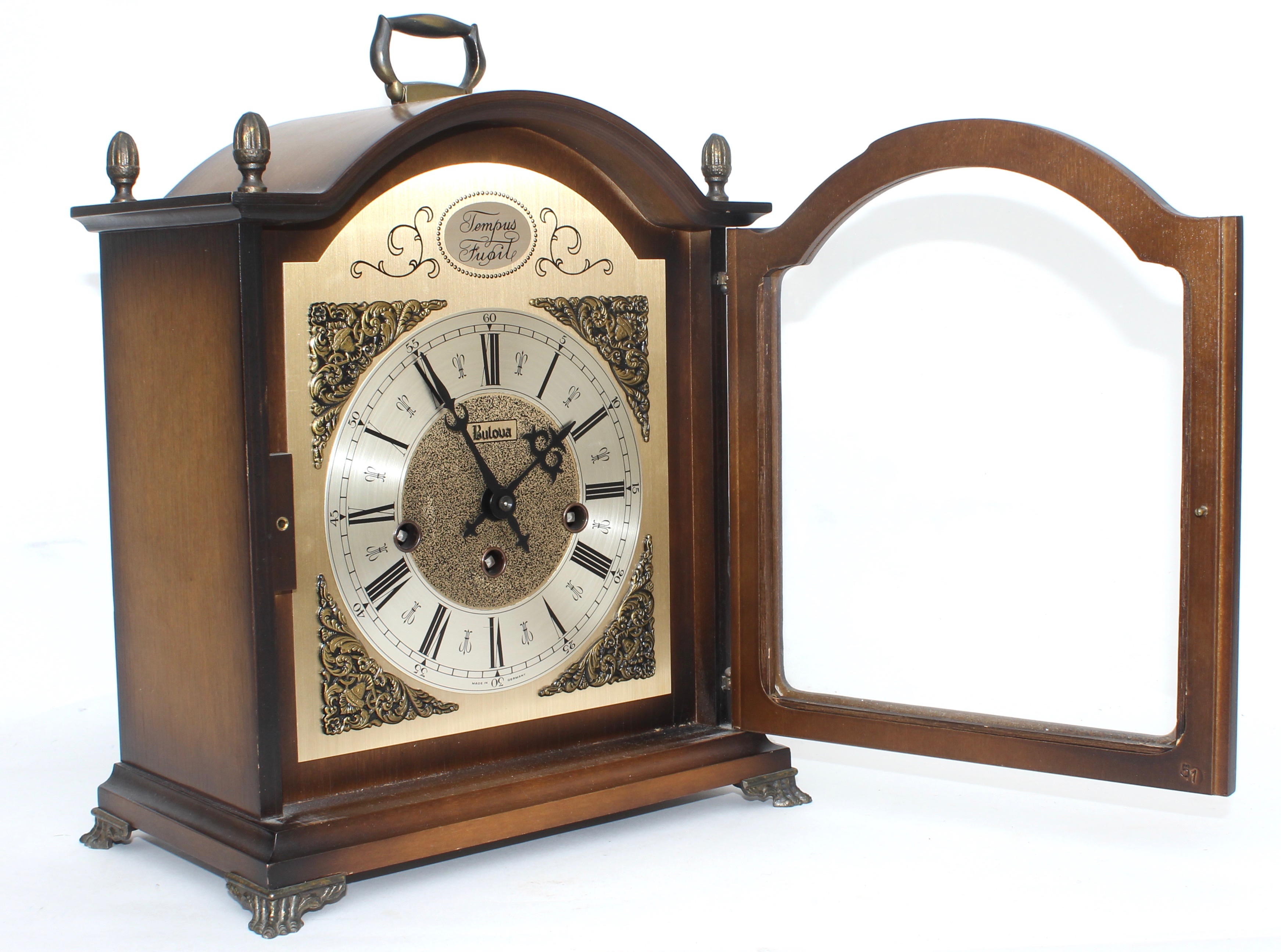 Vintage Bulova Tempus Fugit Chime Mantel Clock EBTH