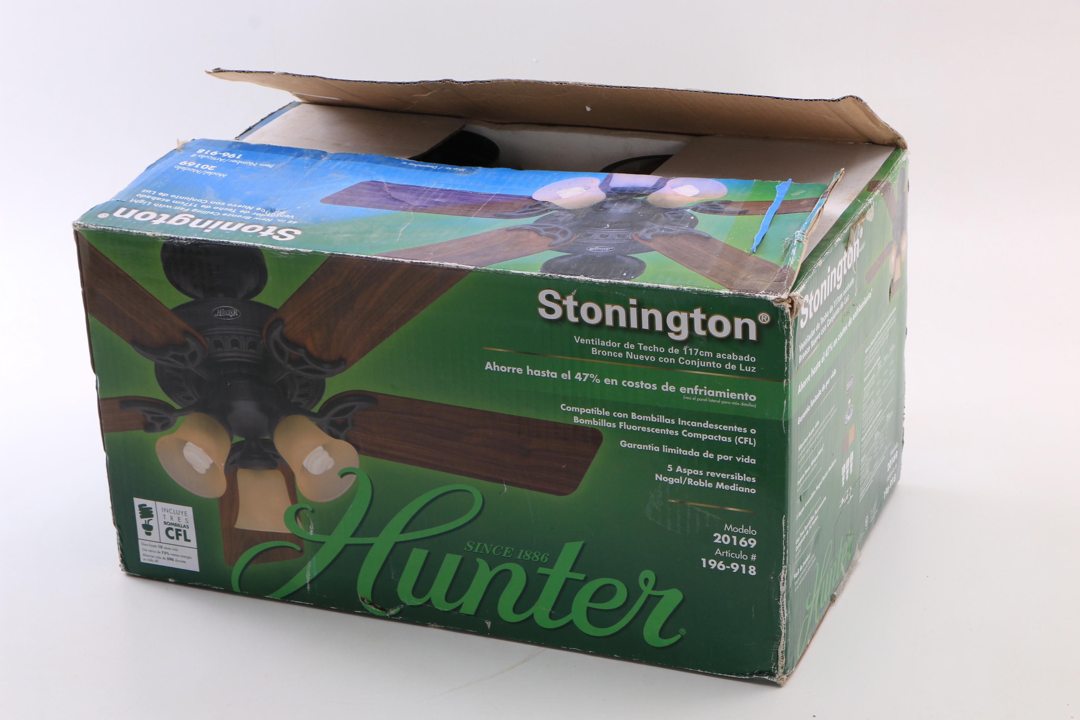 Stonington Ceiling Fan With Light By Hunter Ebth