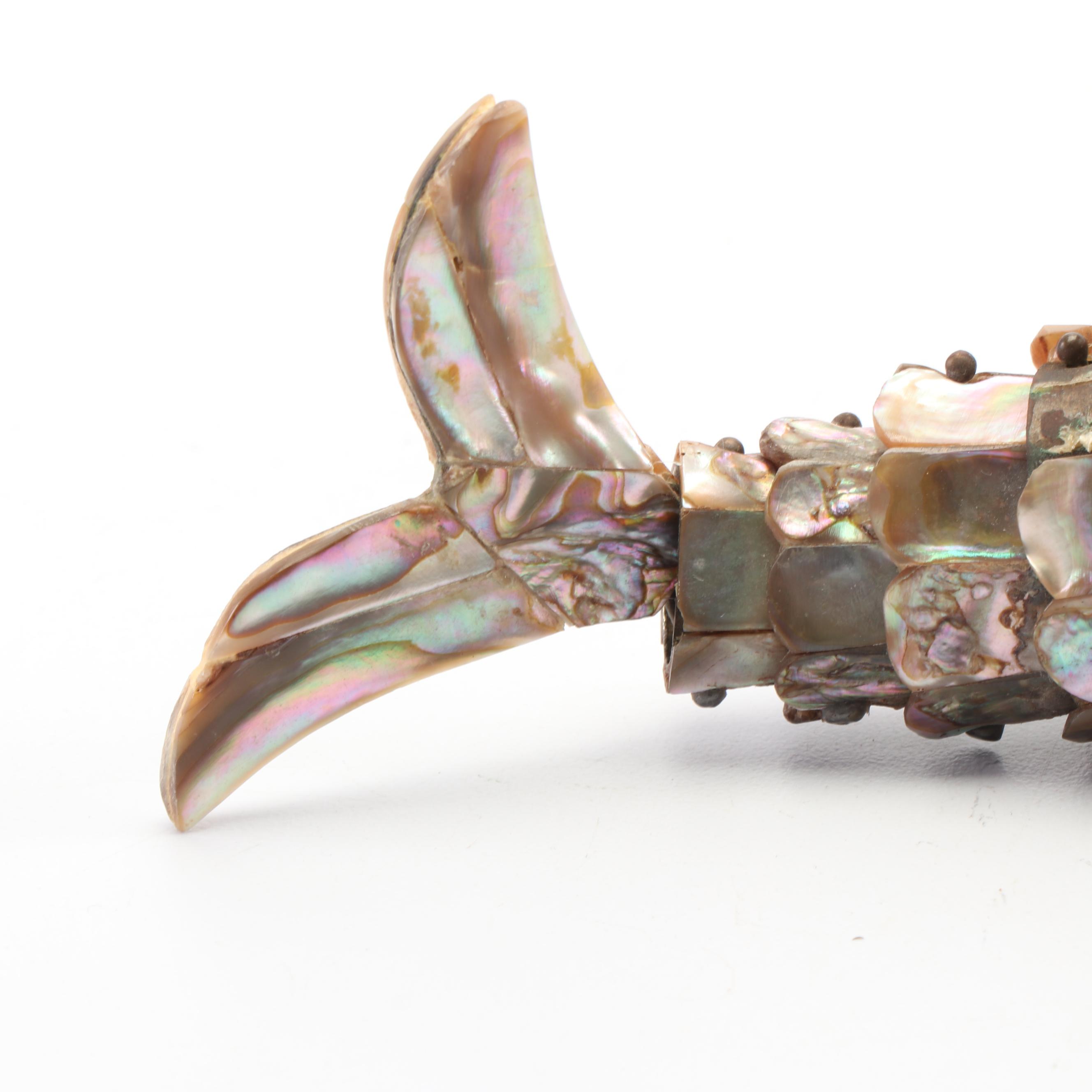 Abalone Shell Articulated Fish Form Bottle Opener, 1960s EBTH