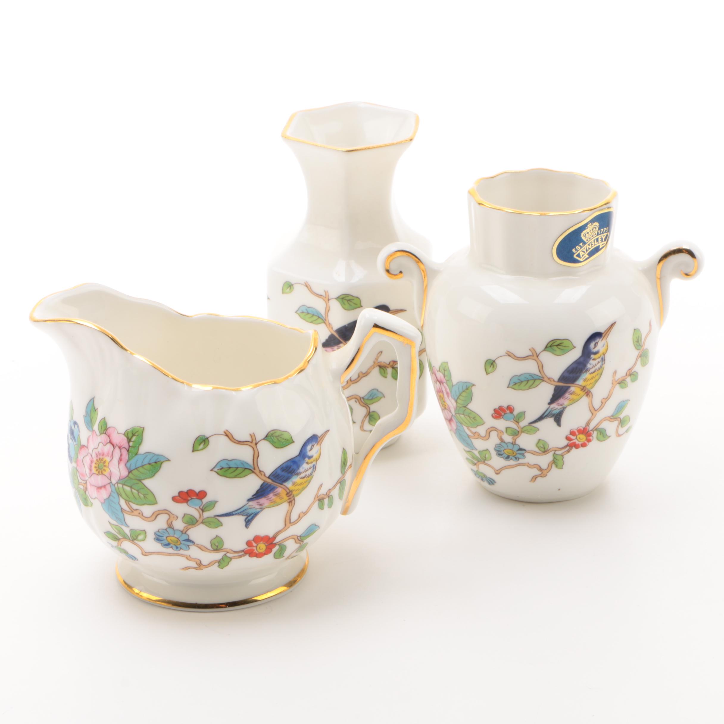 Aynsley Pembroke Bone China Miniature Vases And Creamer Ebth
