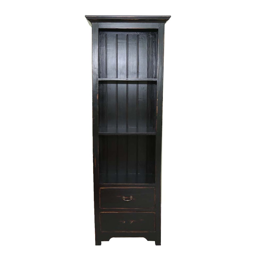Painted Wooden Tall Bookcase Cabinet 21st Century Ebth Painted Wooden Tall Bookcase Cabinet 21st Century