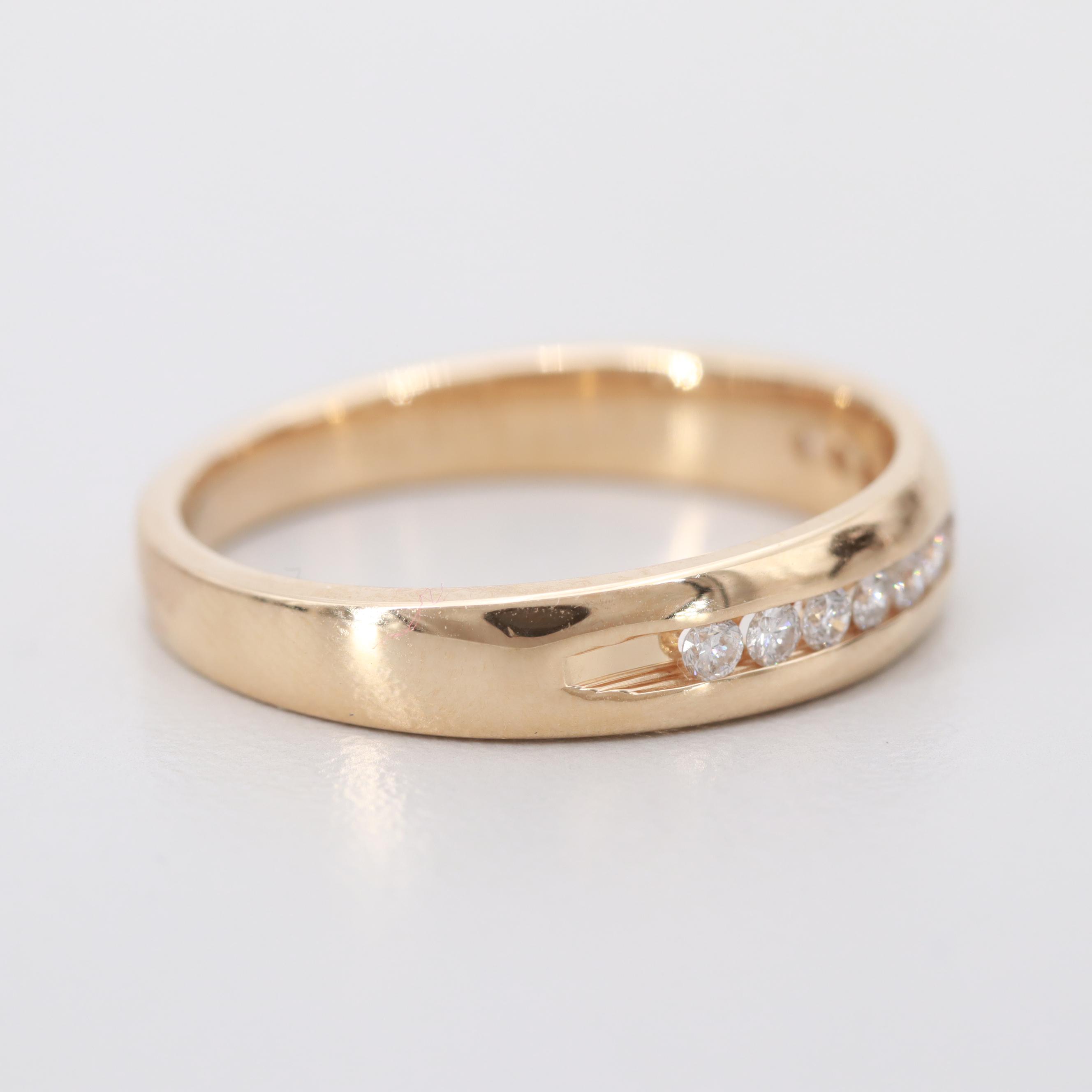 Vintage LeRoy Jewelry Co. MagicGlo 14K Yellow Gold Diamond Band EBTH