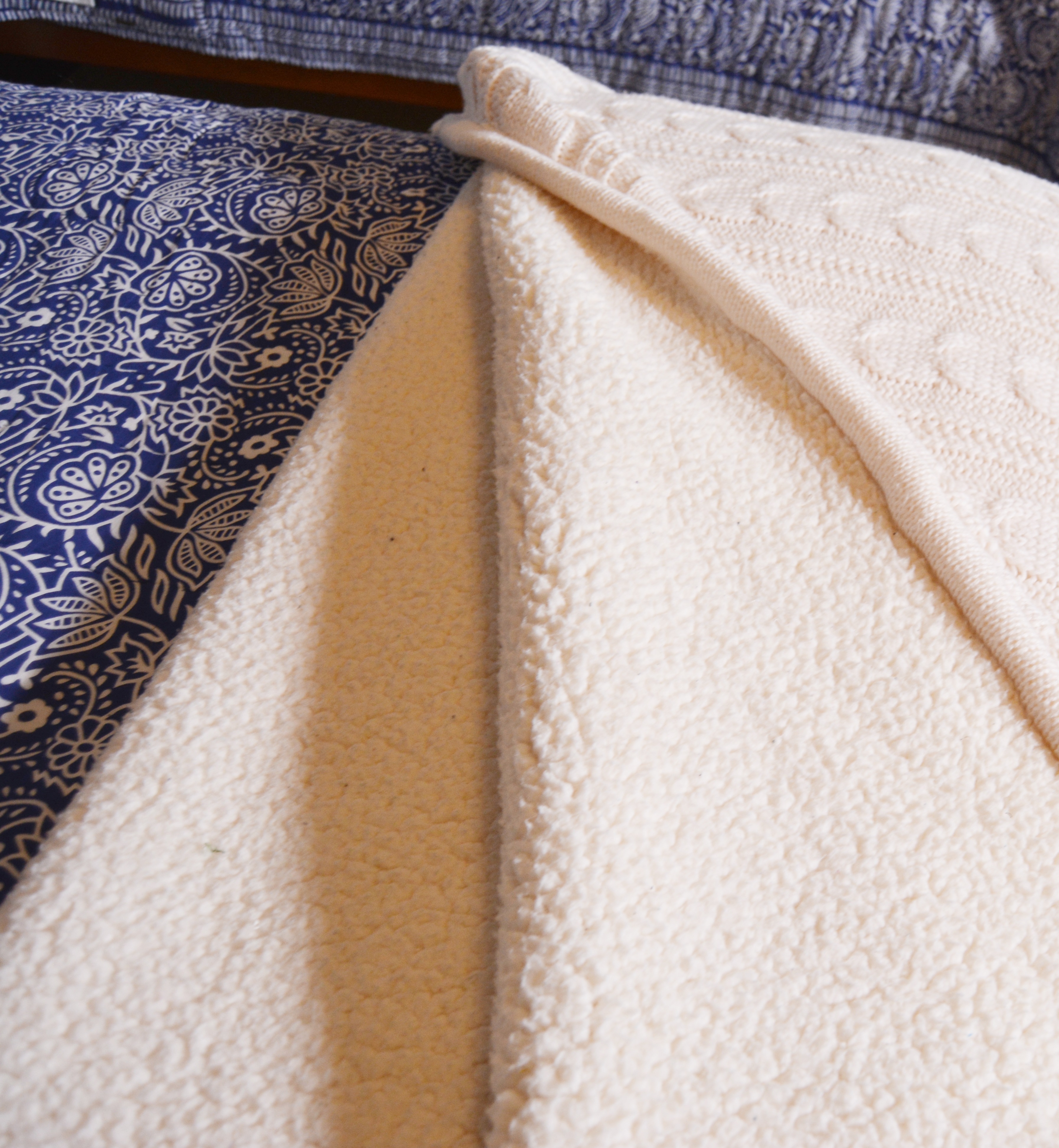 Pottery Barn Pine Beadboard Twin Bed, Pottery Barn Blanket and Ballard