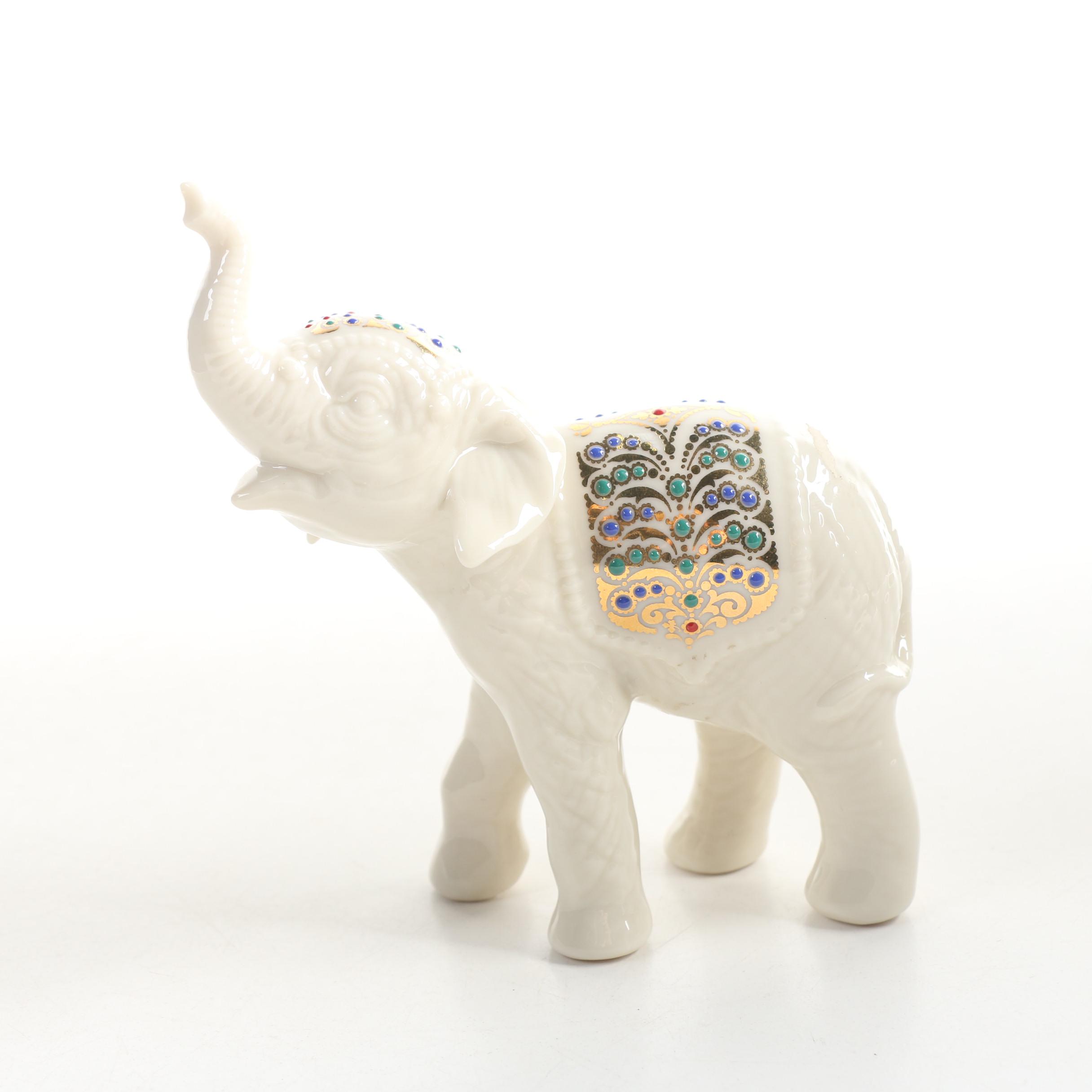 Lenox "China Palace Elephant" Figurine with 24k Gold and Enamel