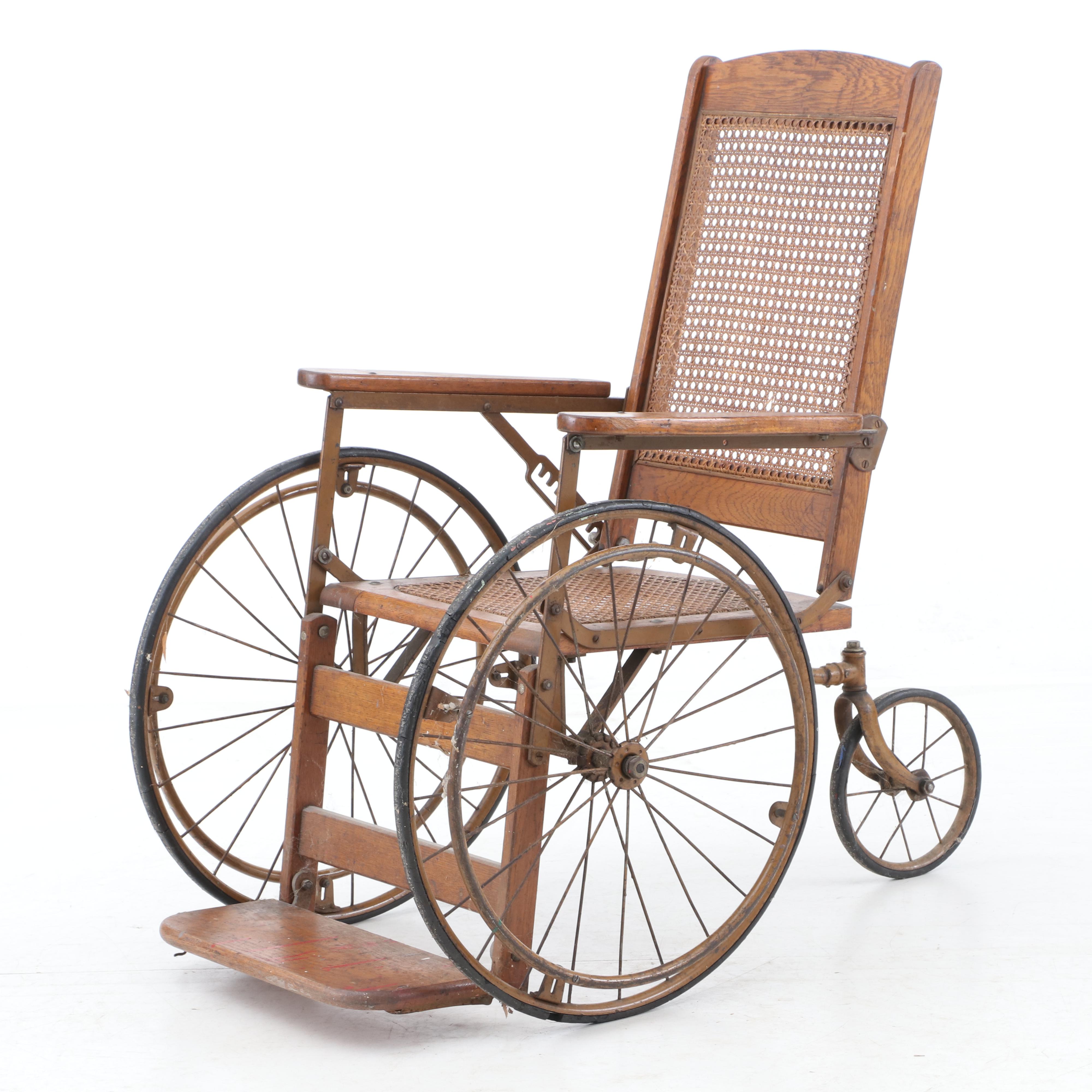 Oak and Cane Wheelchair by Gendron Wheel Company, Early 20th Century EBTH