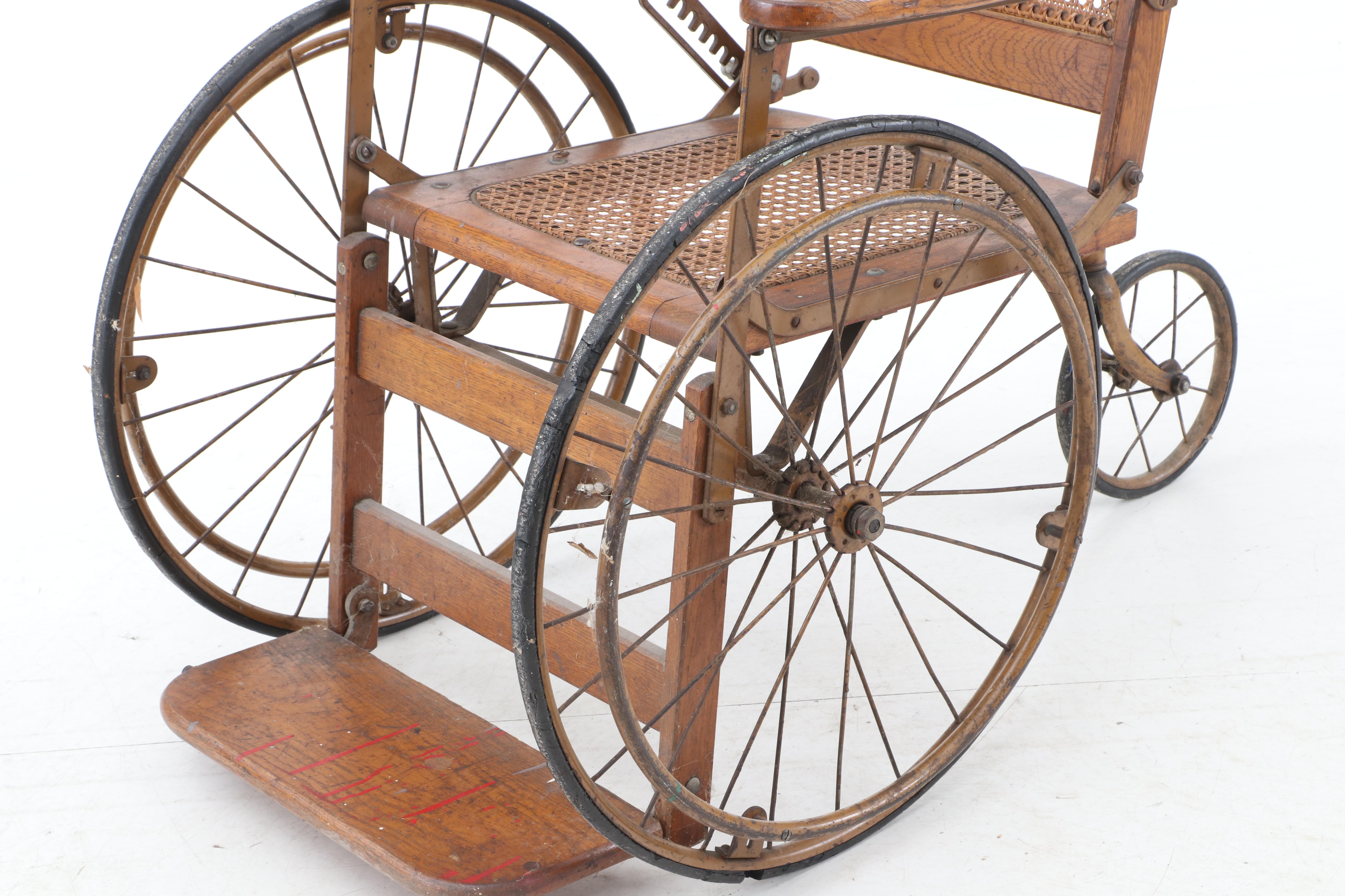 Oak and Cane Wheelchair by Gendron Wheel Company, Early 20th Century EBTH