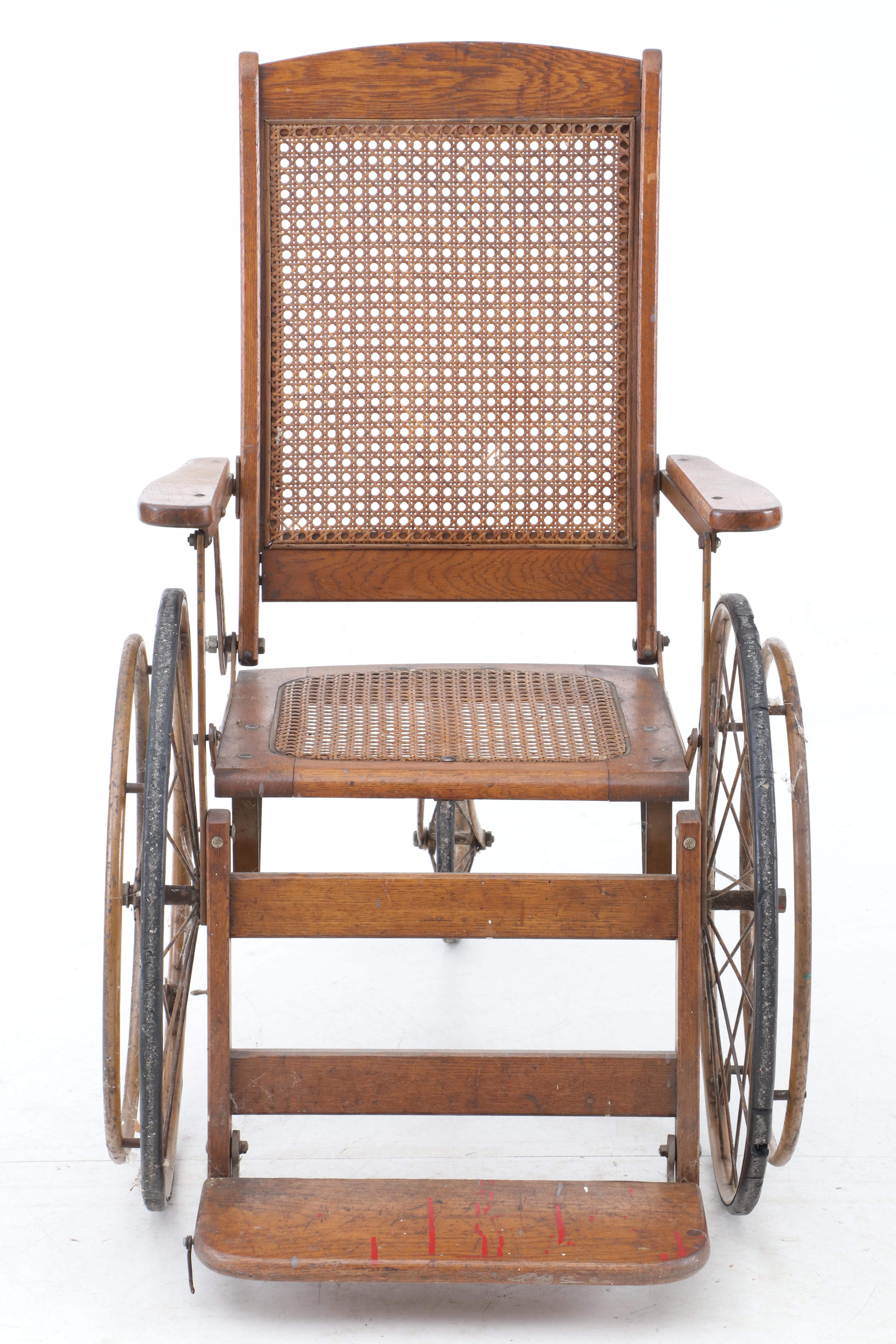 Oak and Cane Wheelchair by Gendron Wheel Company, Early 20th Century EBTH