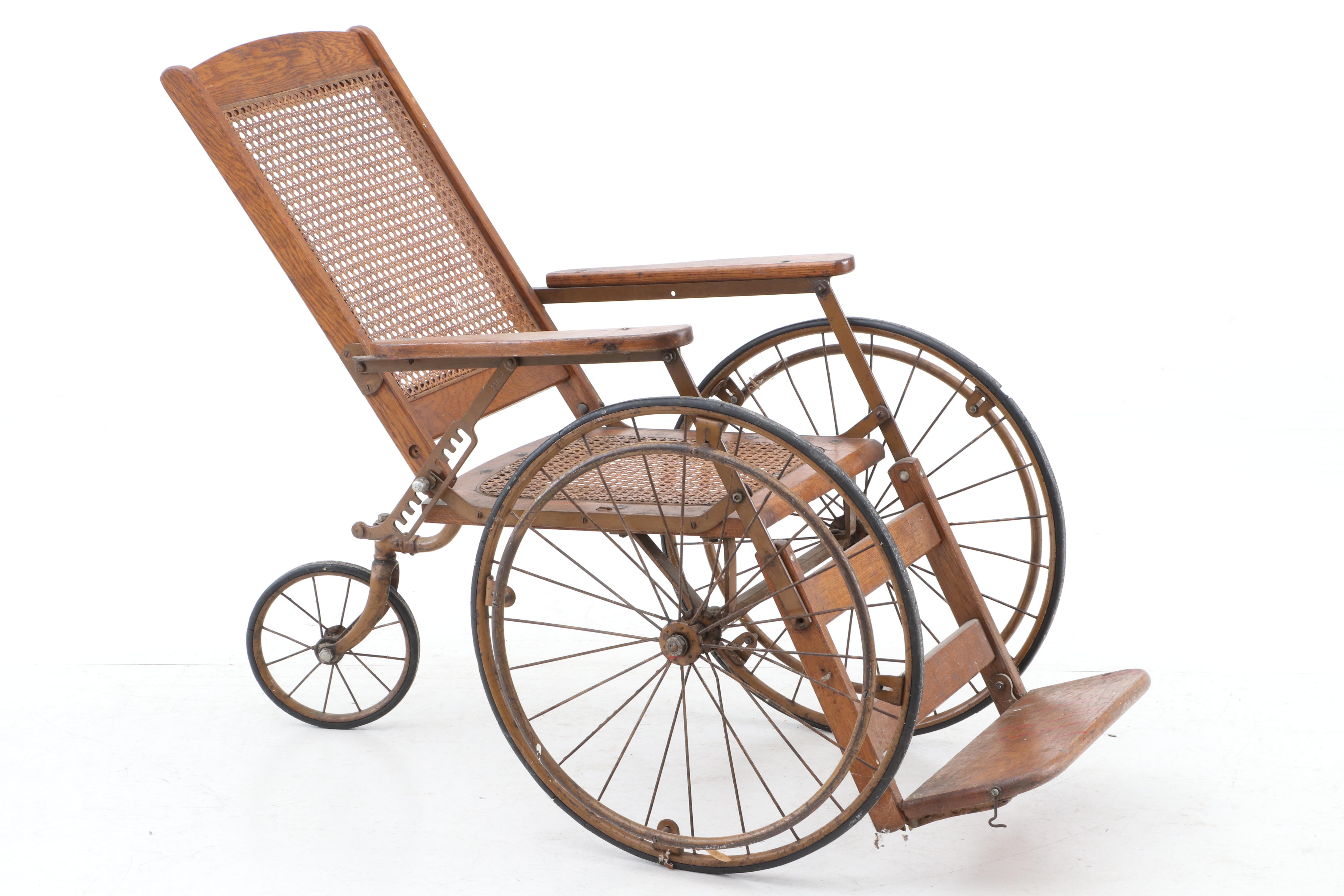 Oak and Cane Wheelchair by Gendron Wheel Company, Early 20th Century EBTH
