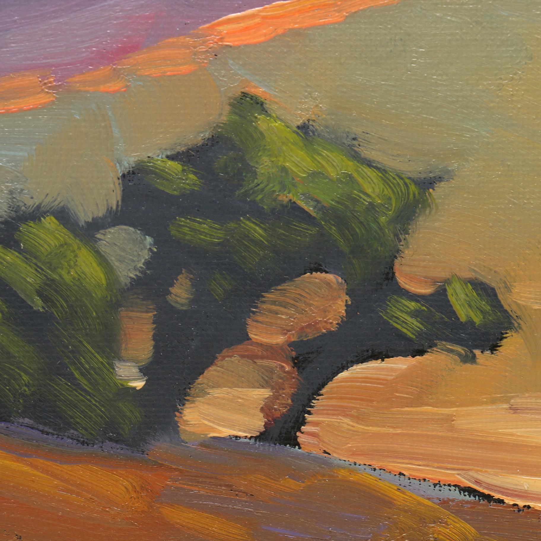 William Hawkins Oil Painting of Dramatic Clouds over Hillside EBTH