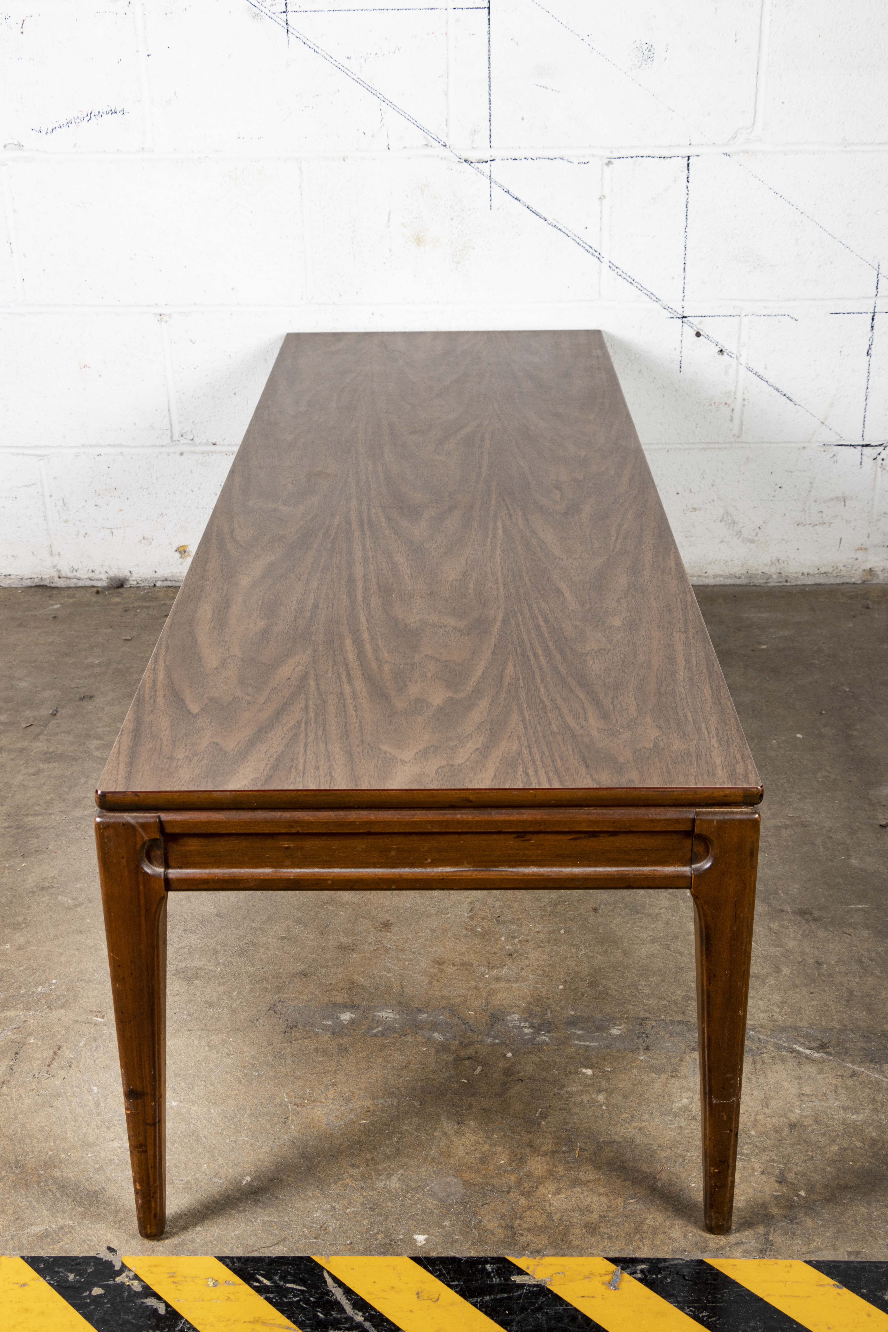 Mid Century Modern Walnut and Laminate Coffee Table and Side Table by