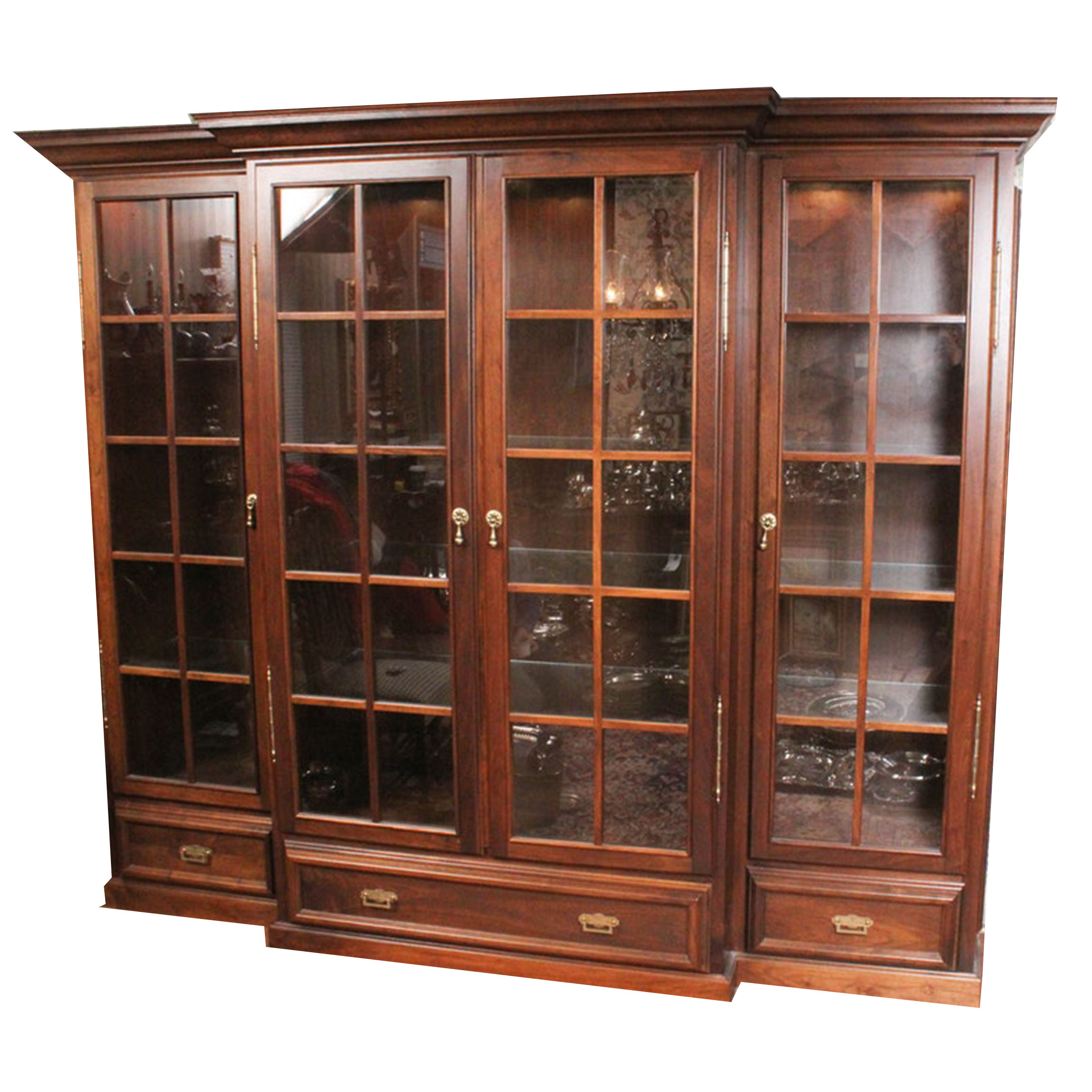 Custom Built Wood And Glass Display Cabinet Ebth
