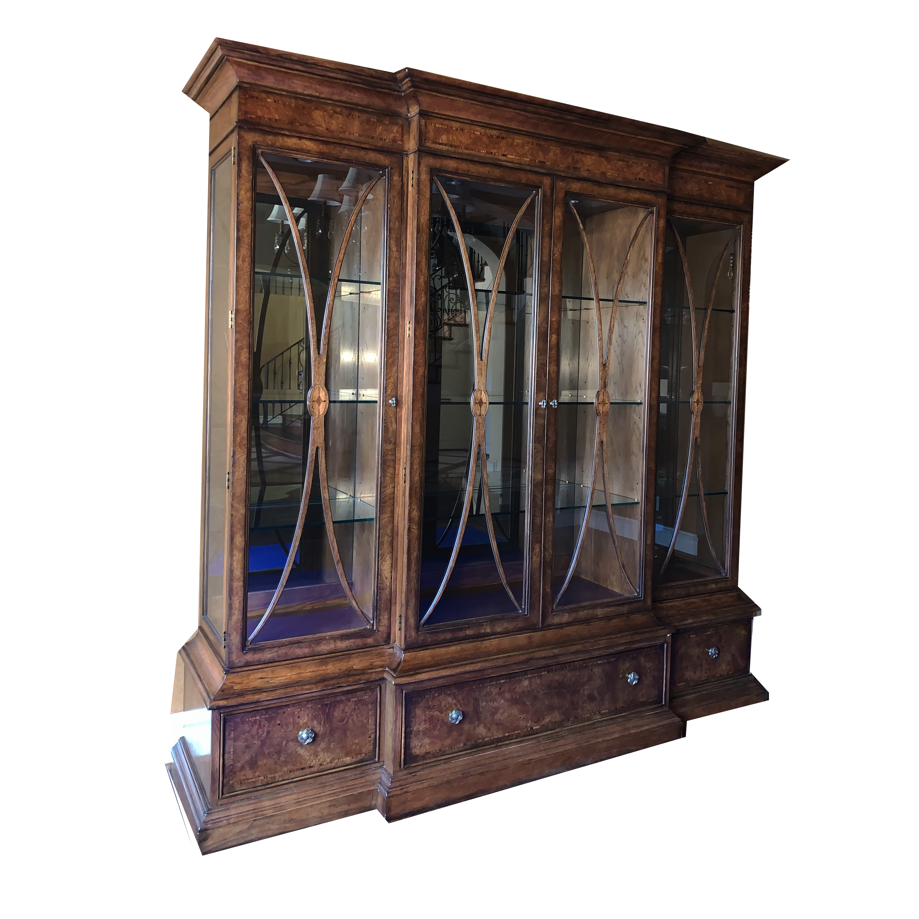 Henredon Furniture Chestnut Burl Illuminated China EBTH