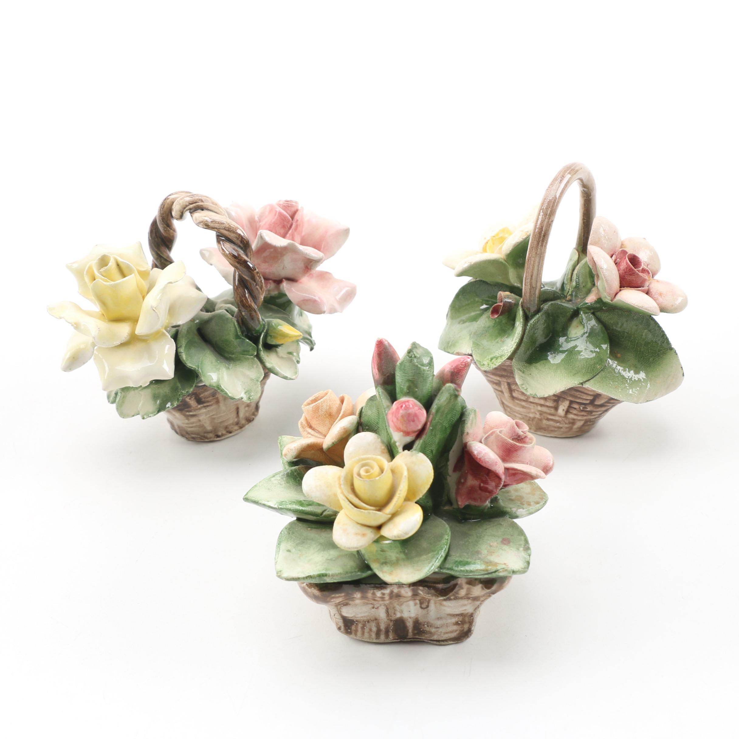 Capodimonte Porcelain Flower Figurines EBTH