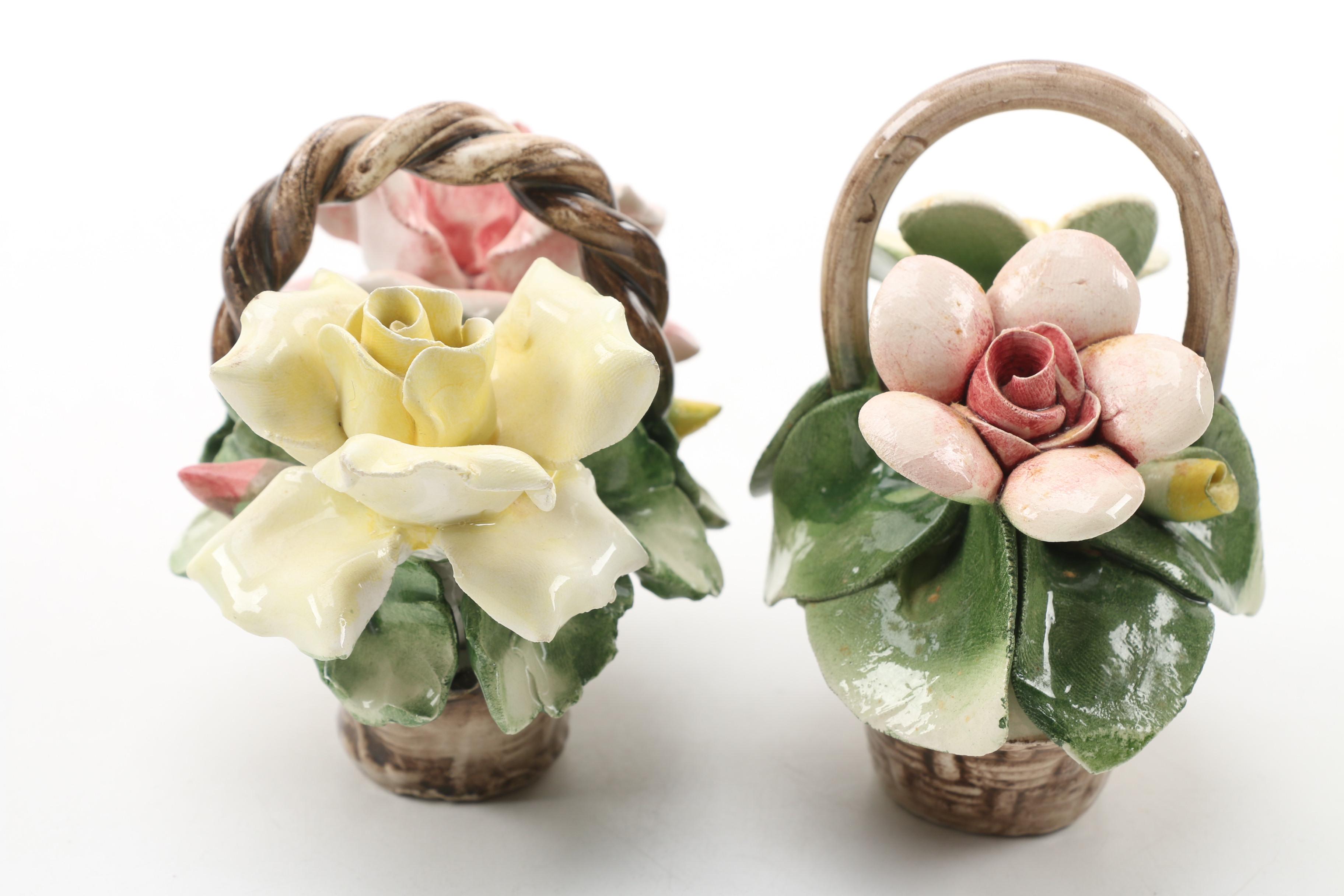 Capodimonte Porcelain Flower Figurines EBTH