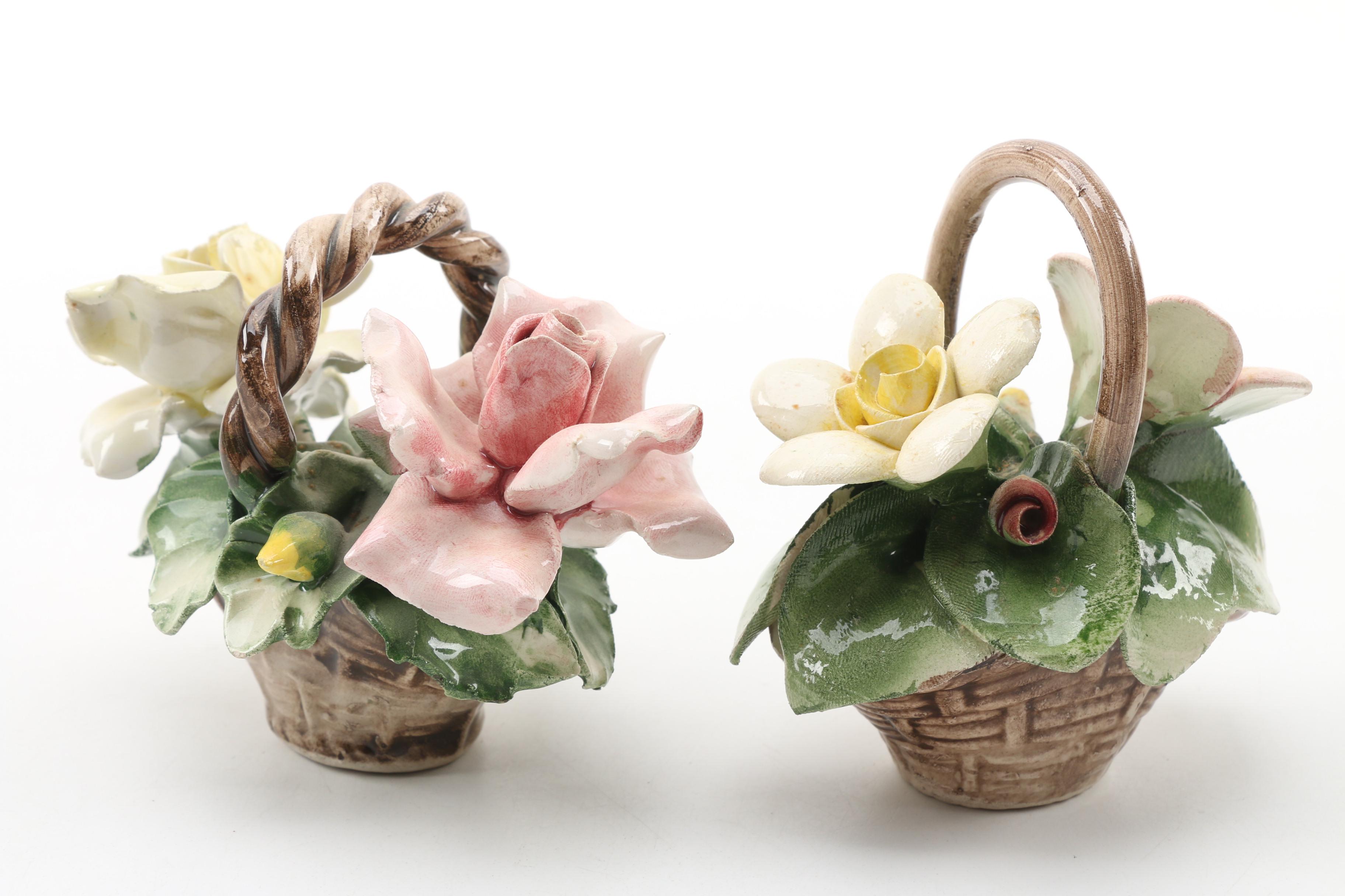 Capodimonte Porcelain Flower Figurines EBTH