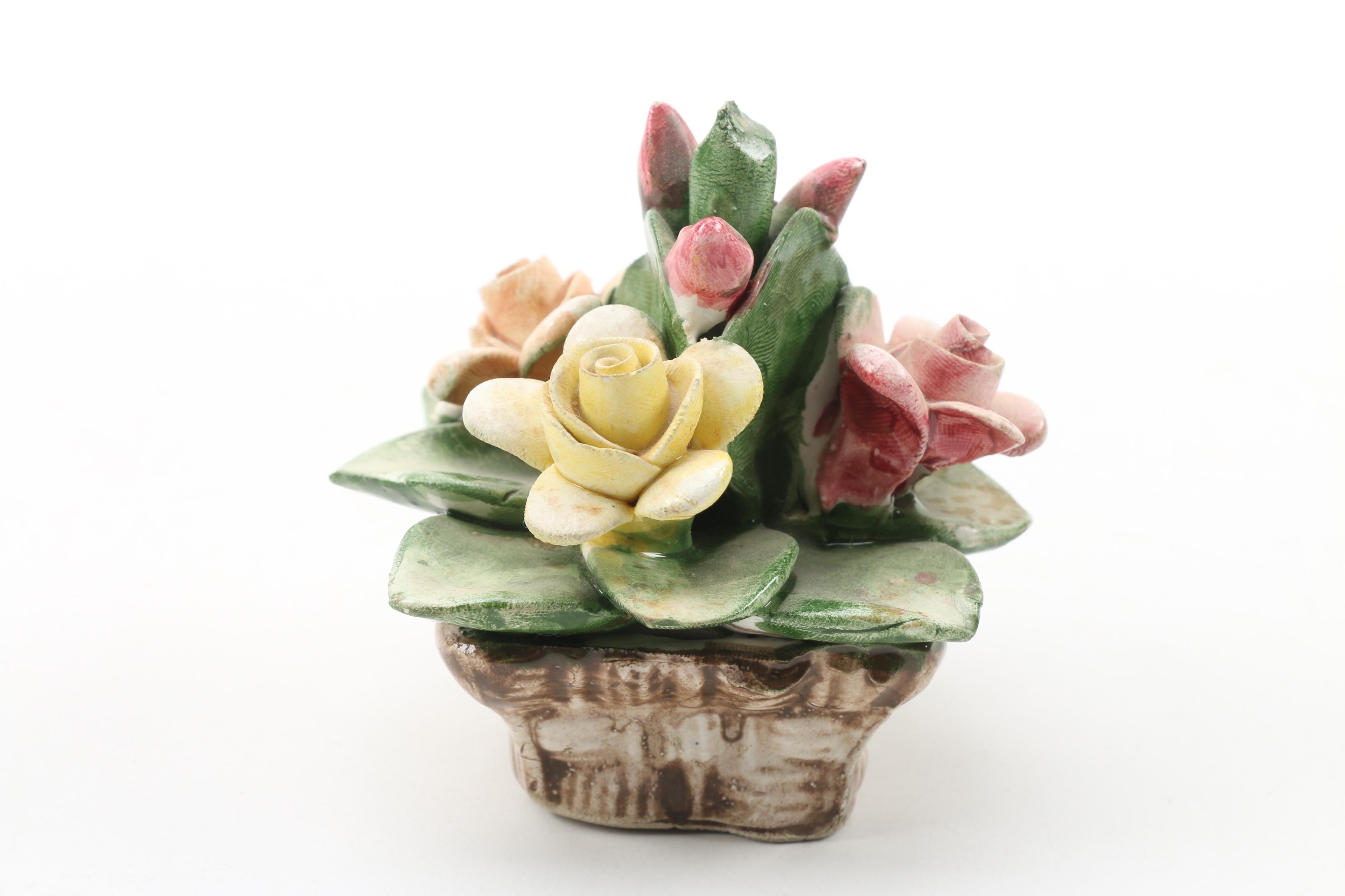 Capodimonte Porcelain Flower Figurines EBTH