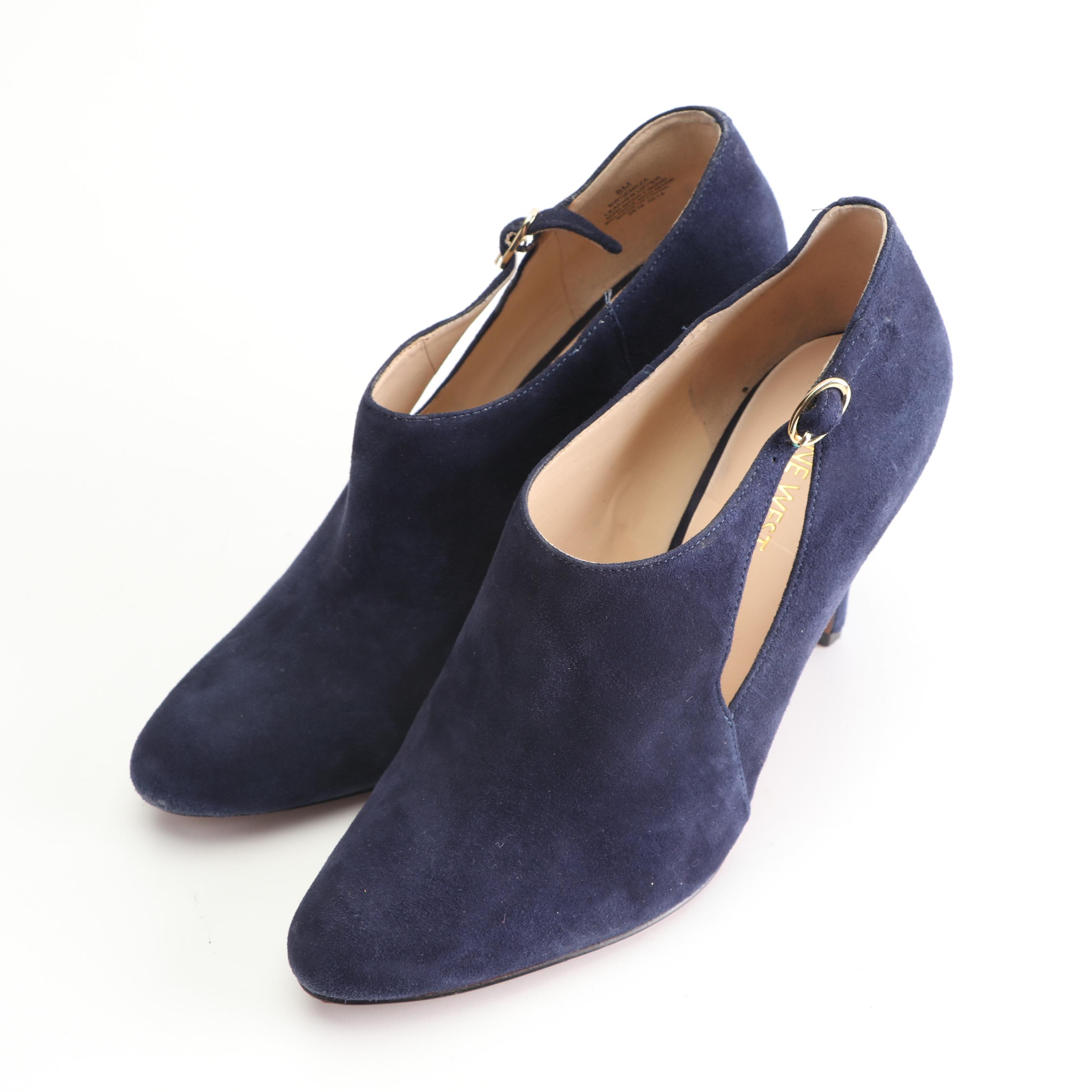 nine west blue suede booties