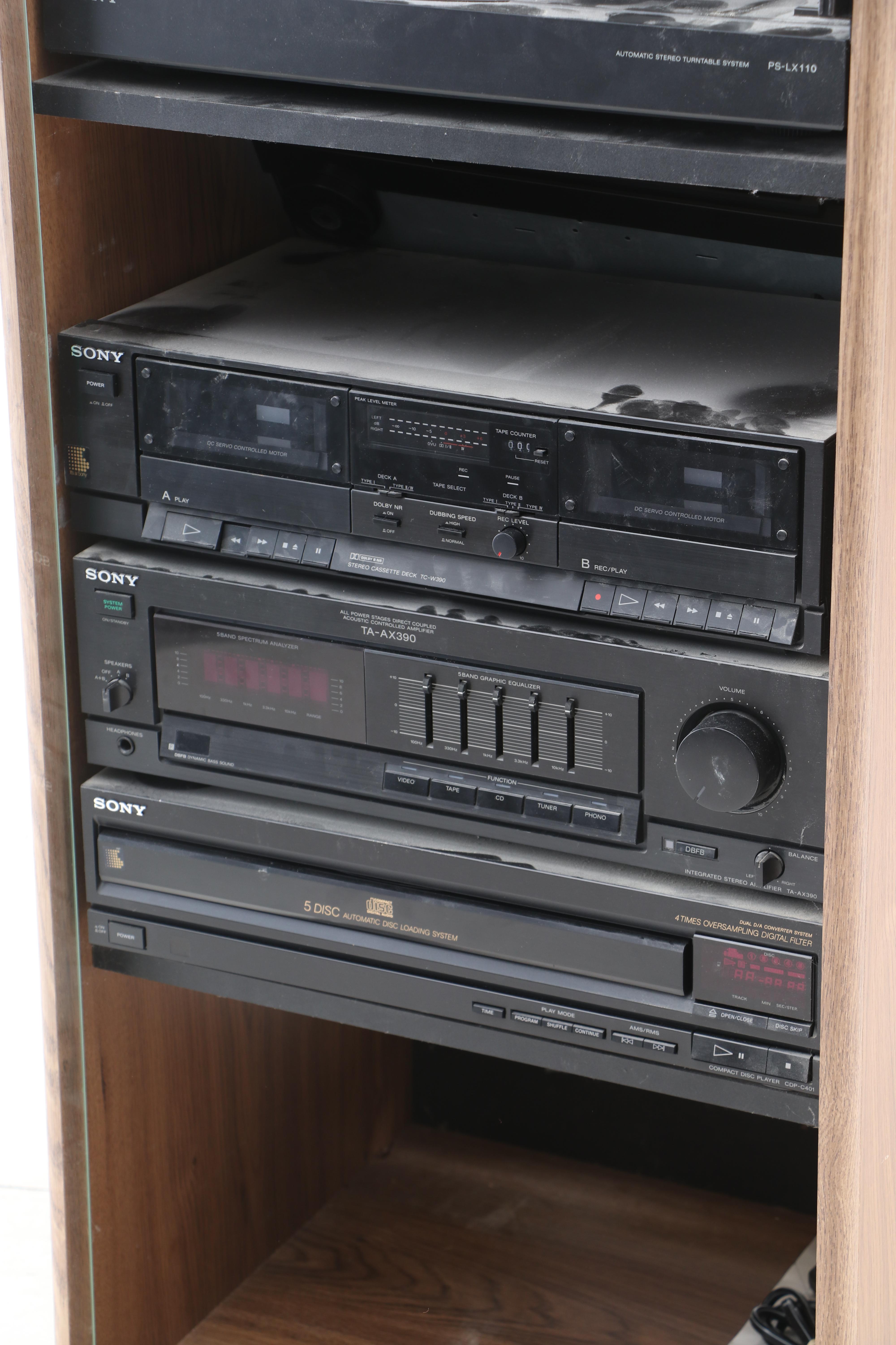 Sony Audio Rack System in Glass Front EBTH